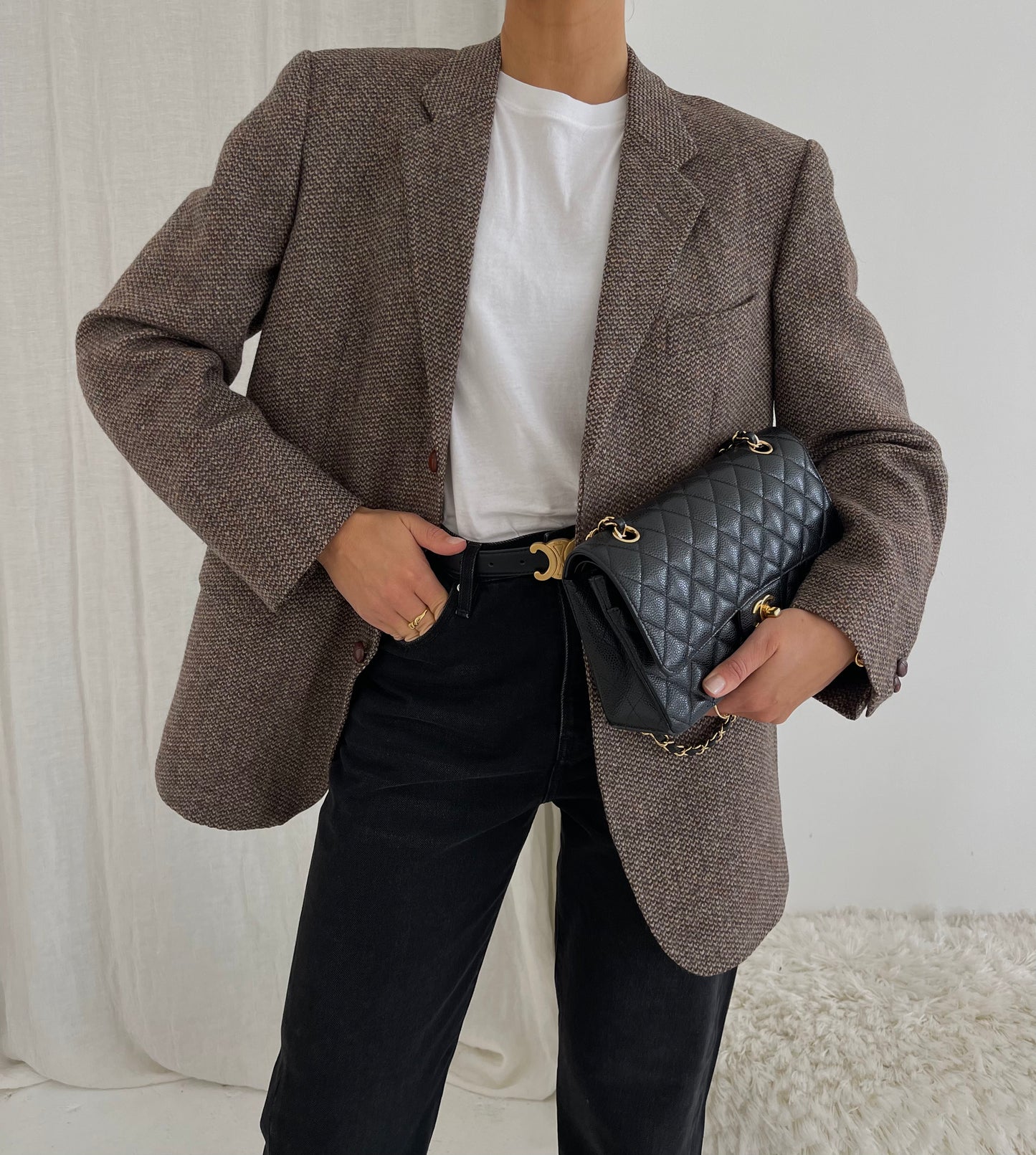 Brown patterned wool blazer