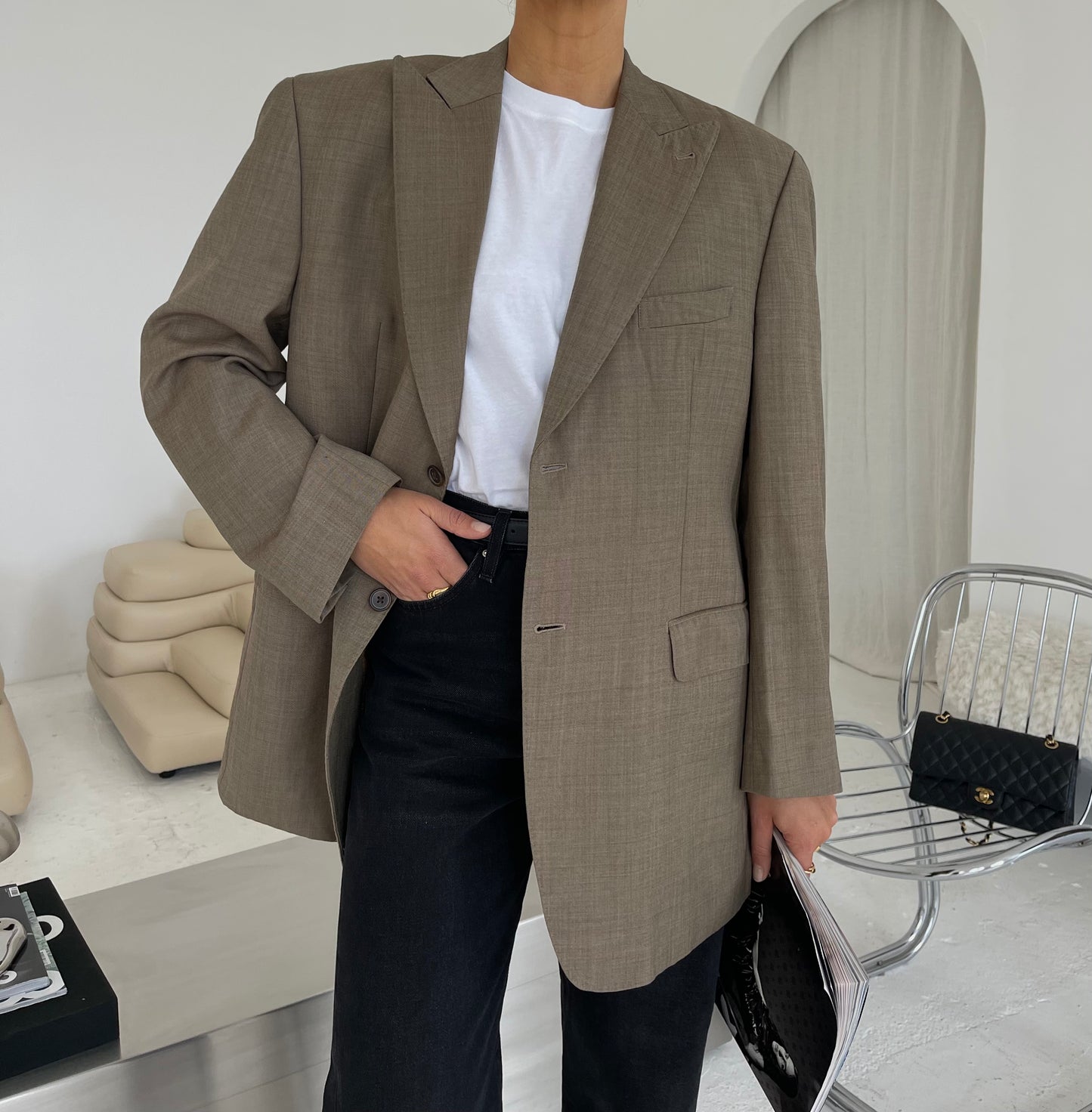 Oversized wool blazer