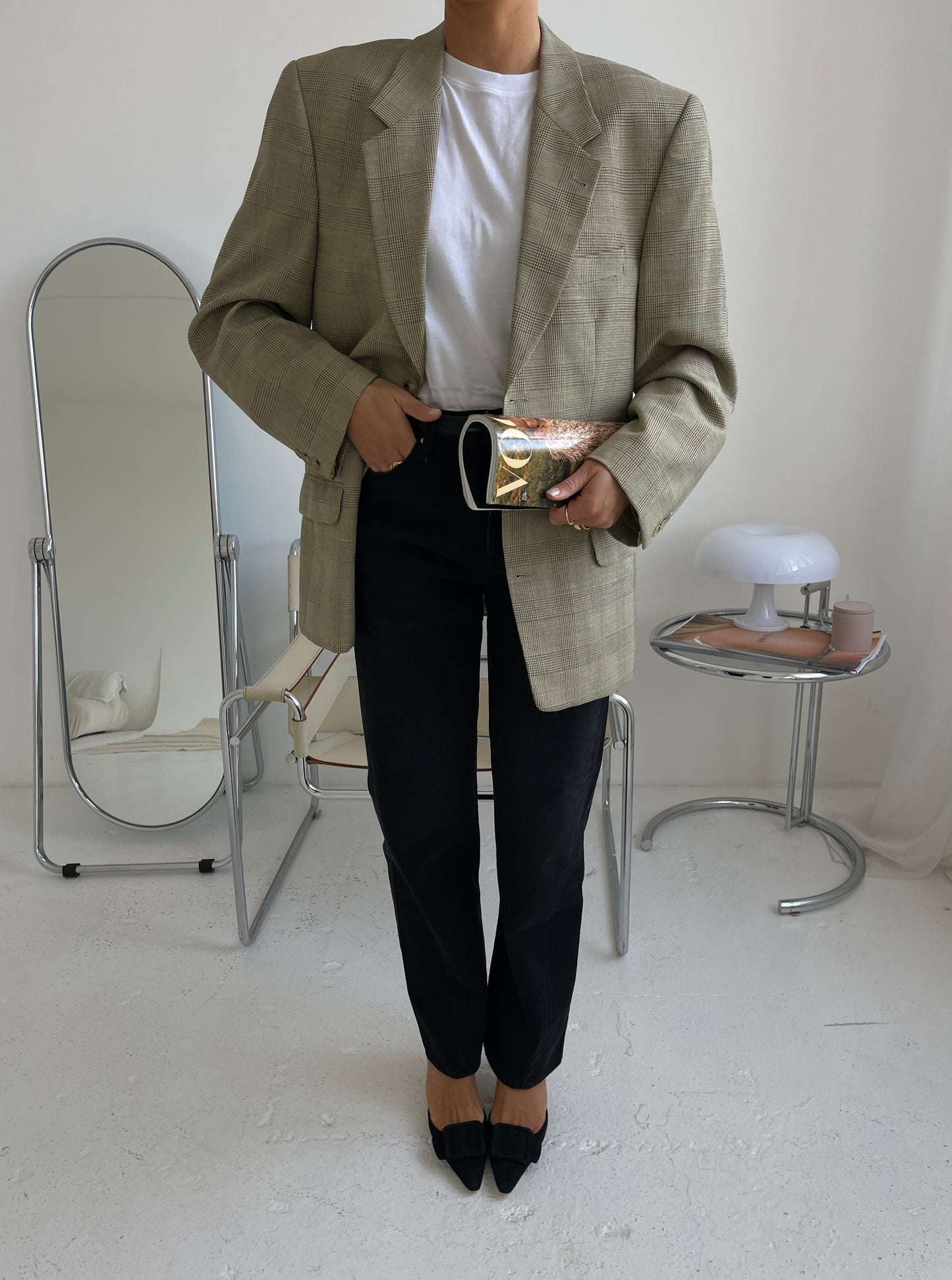 Oversized checked blazer