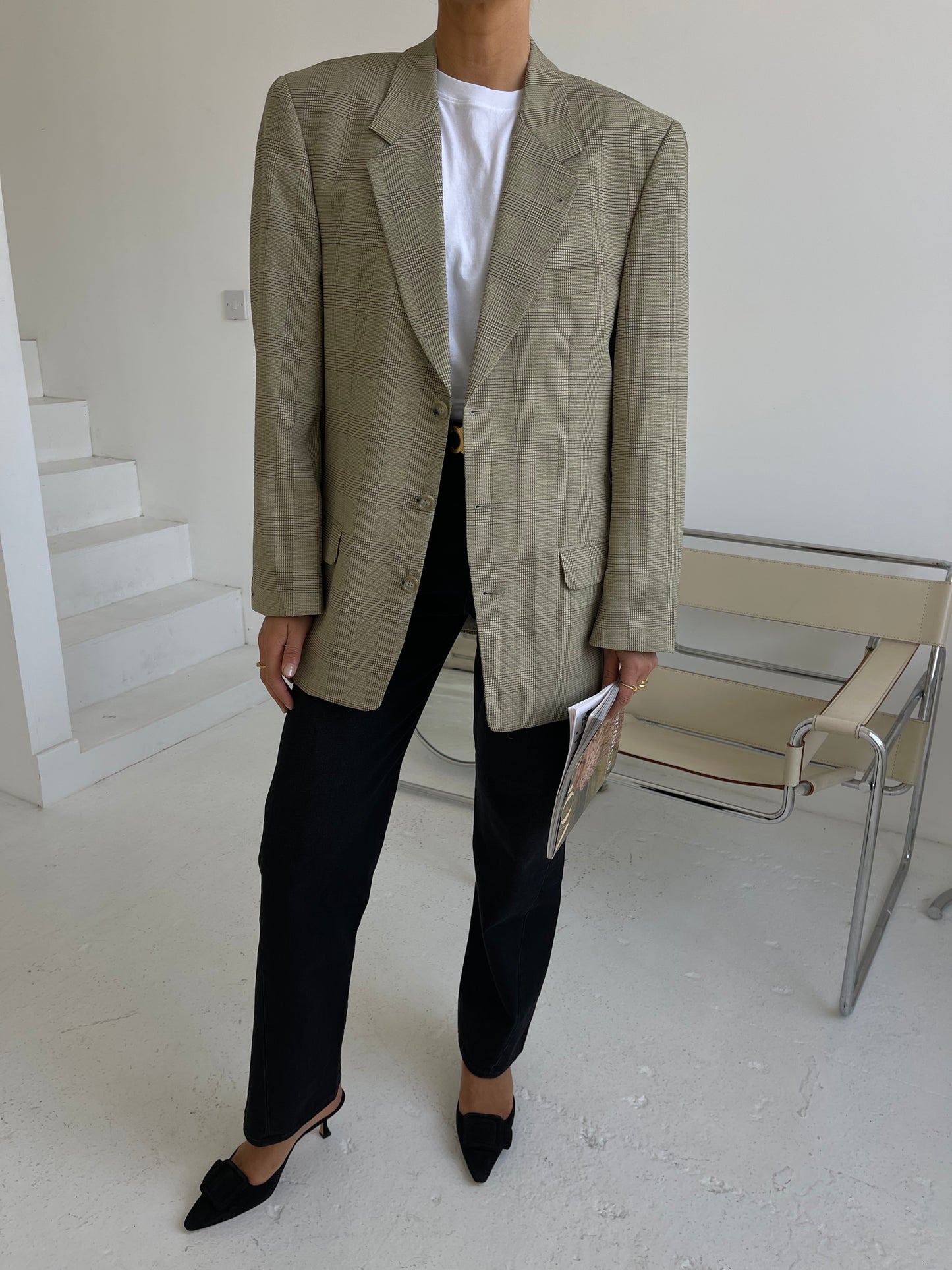 Oversized checked blazer