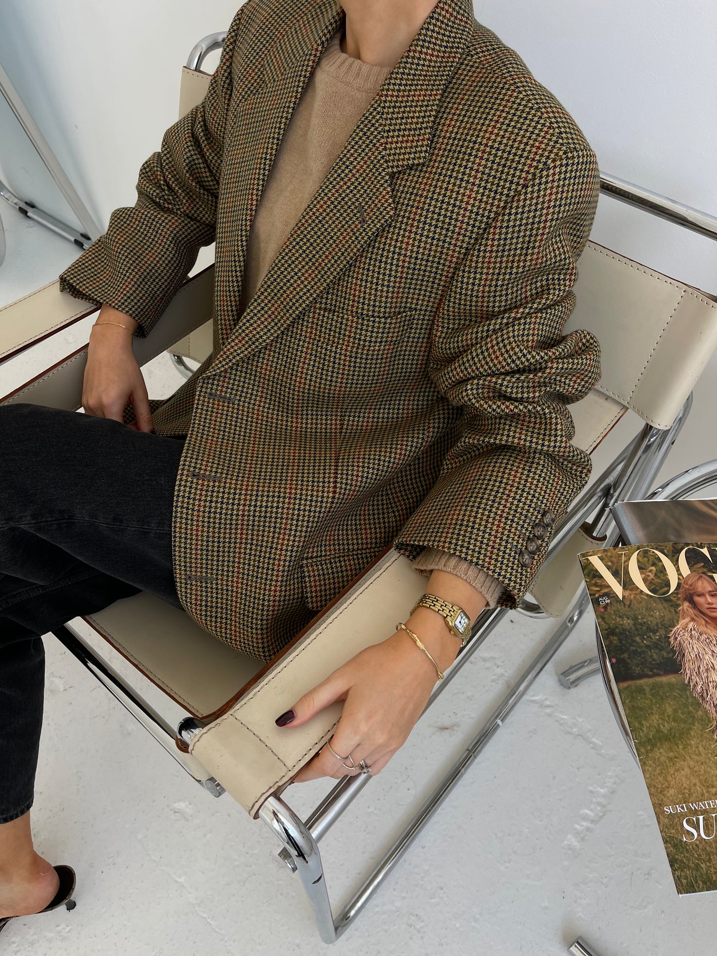 Checked Wool Oversized blazer