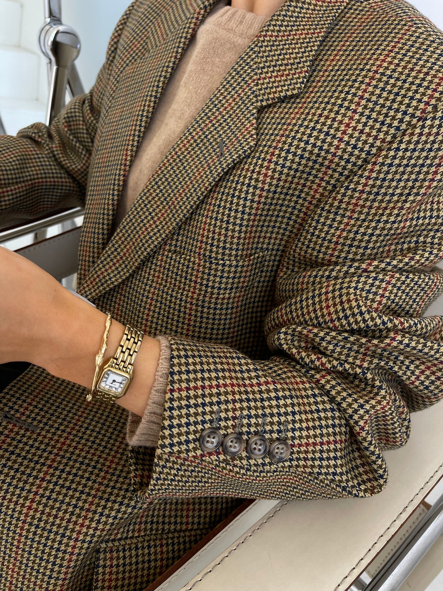 Checked Wool Oversized blazer