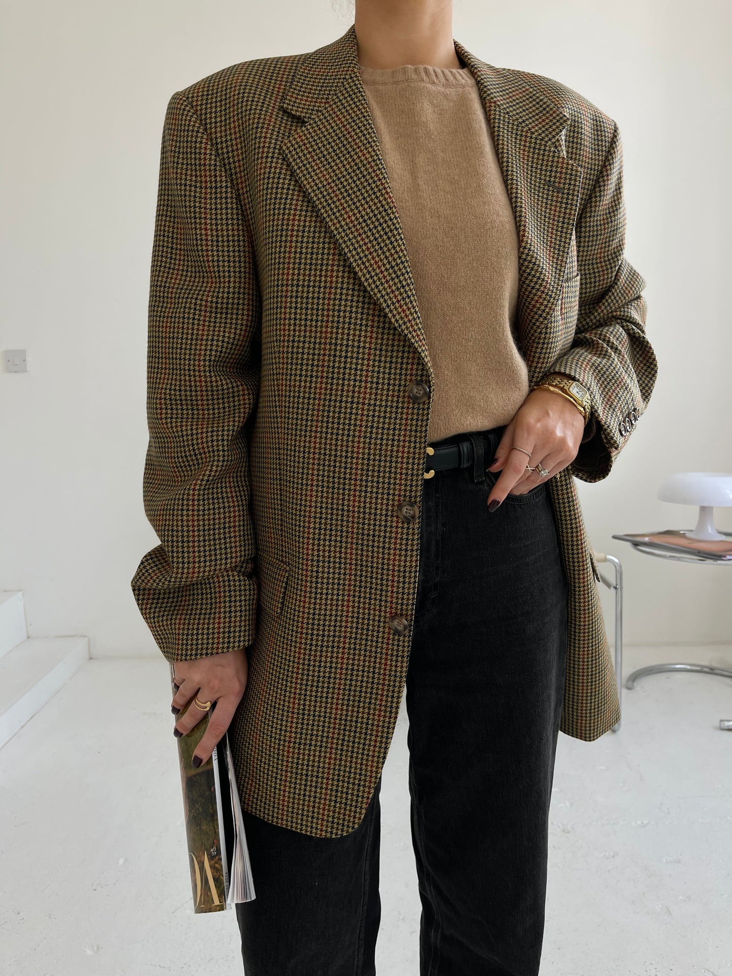 Checked Wool Oversized blazer
