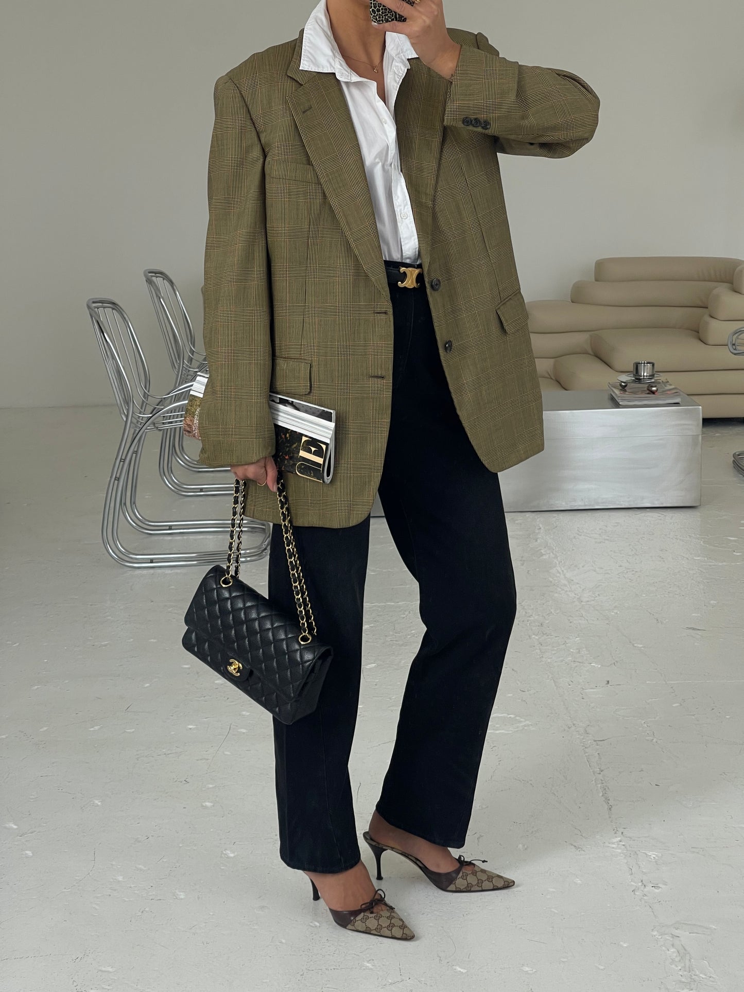 Designer Checked Wool blazer