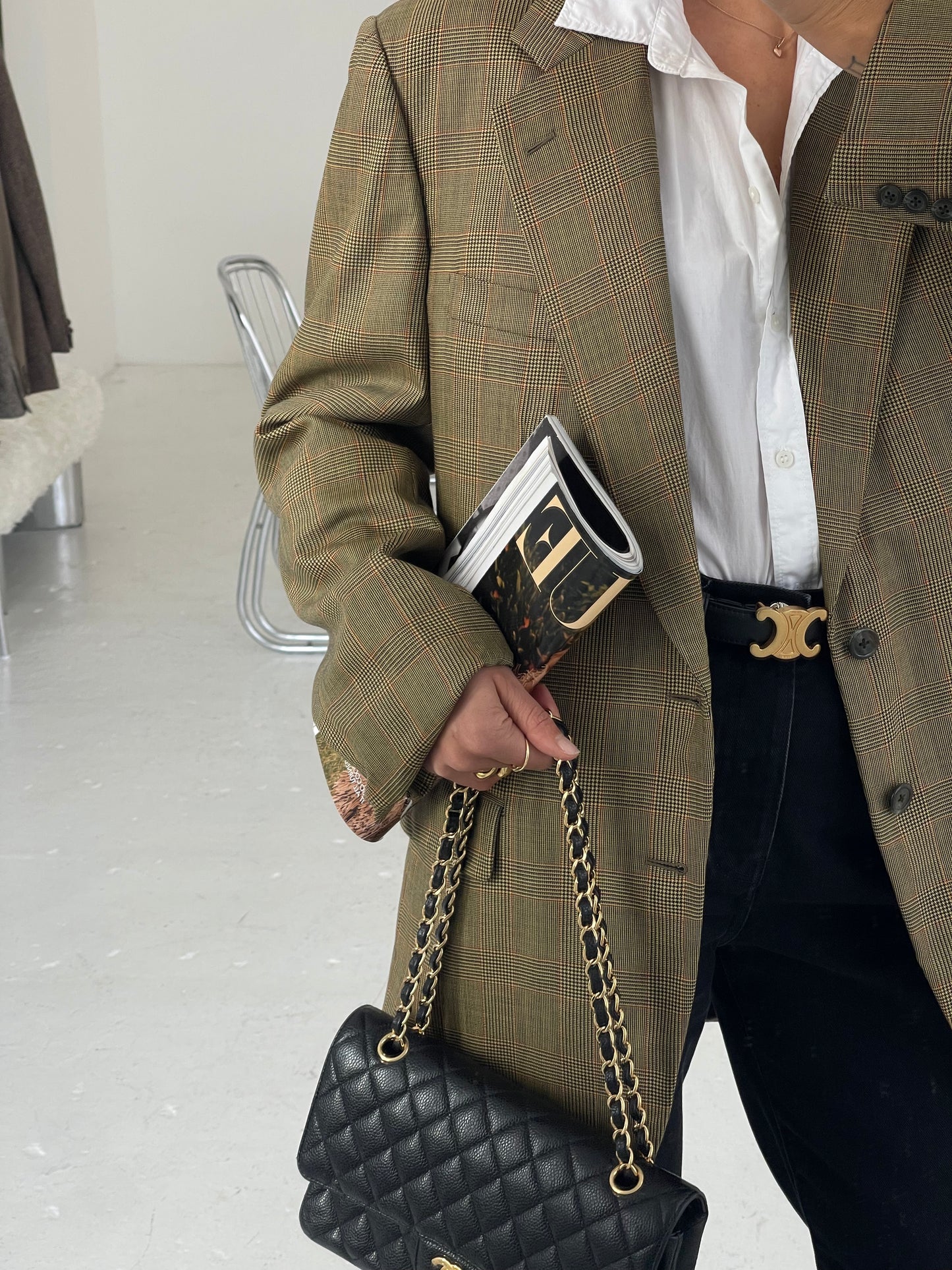 Designer Checked Wool blazer