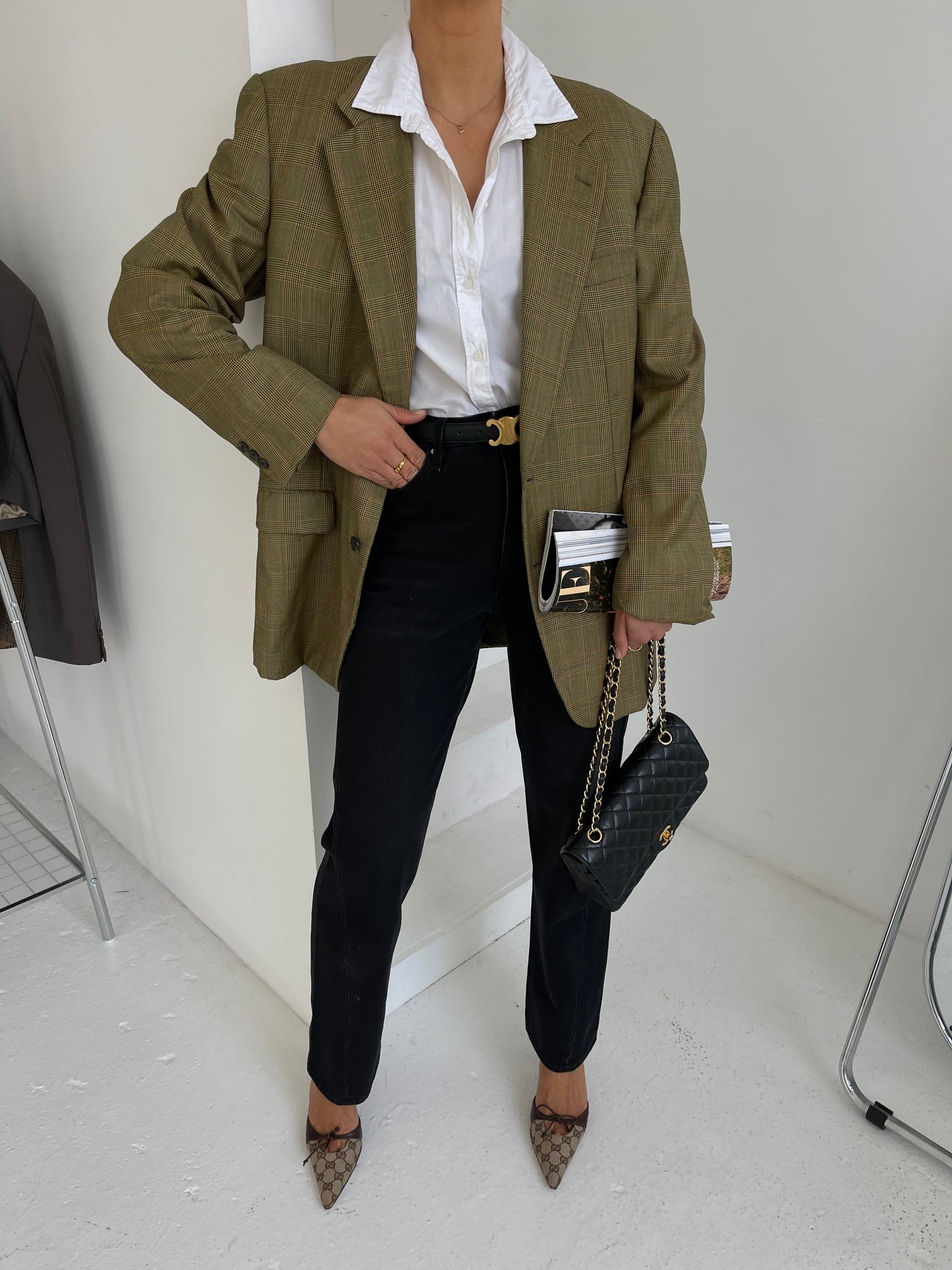 Designer Checked Wool blazer