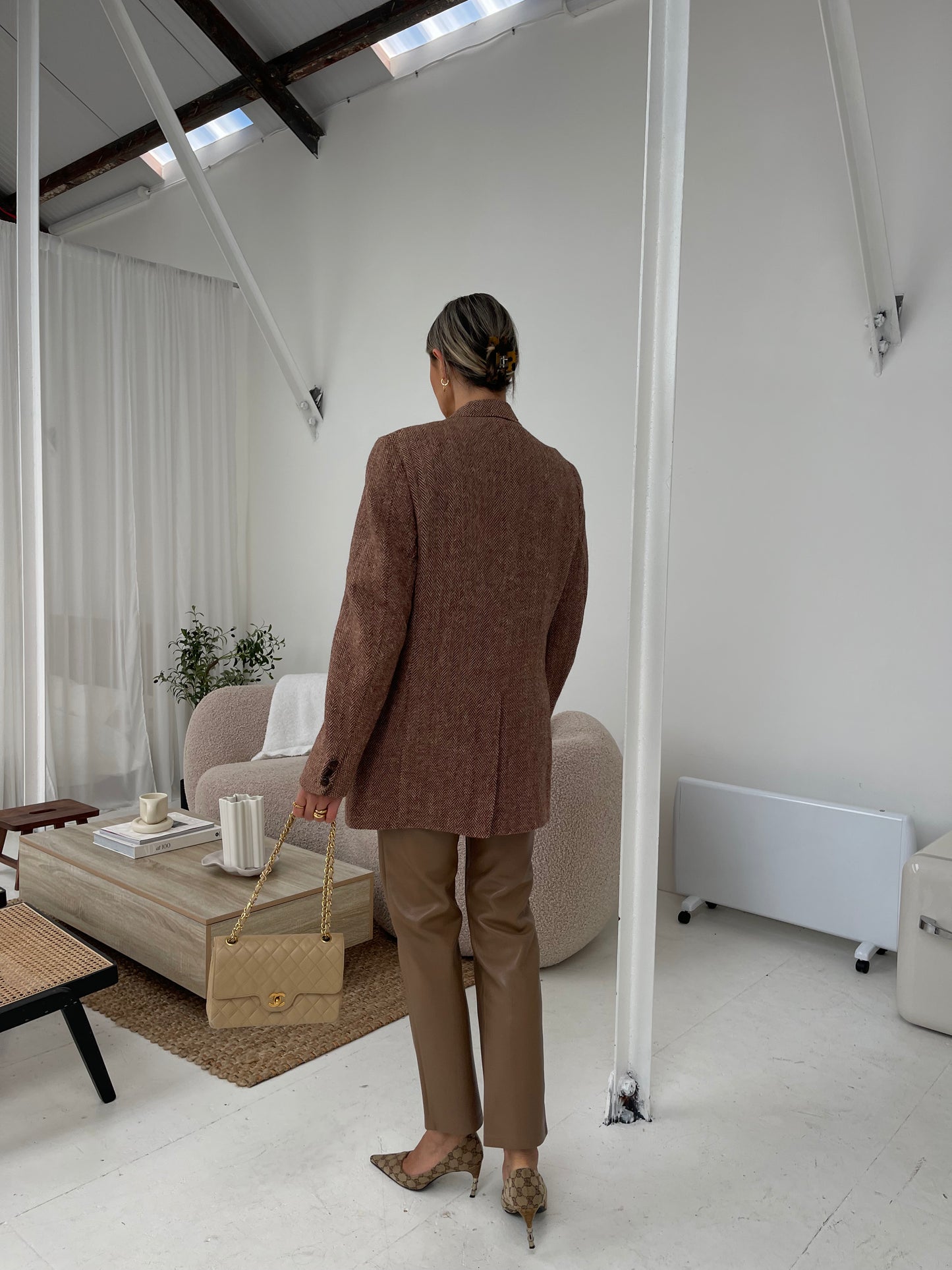 Warm Beige Wool Tweed blazer