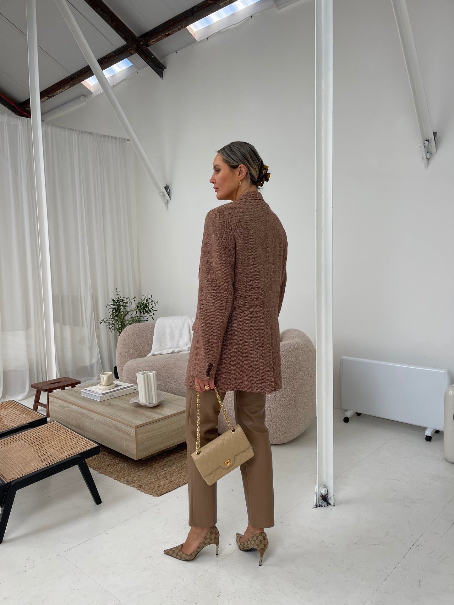 Warm Beige Wool Tweed blazer