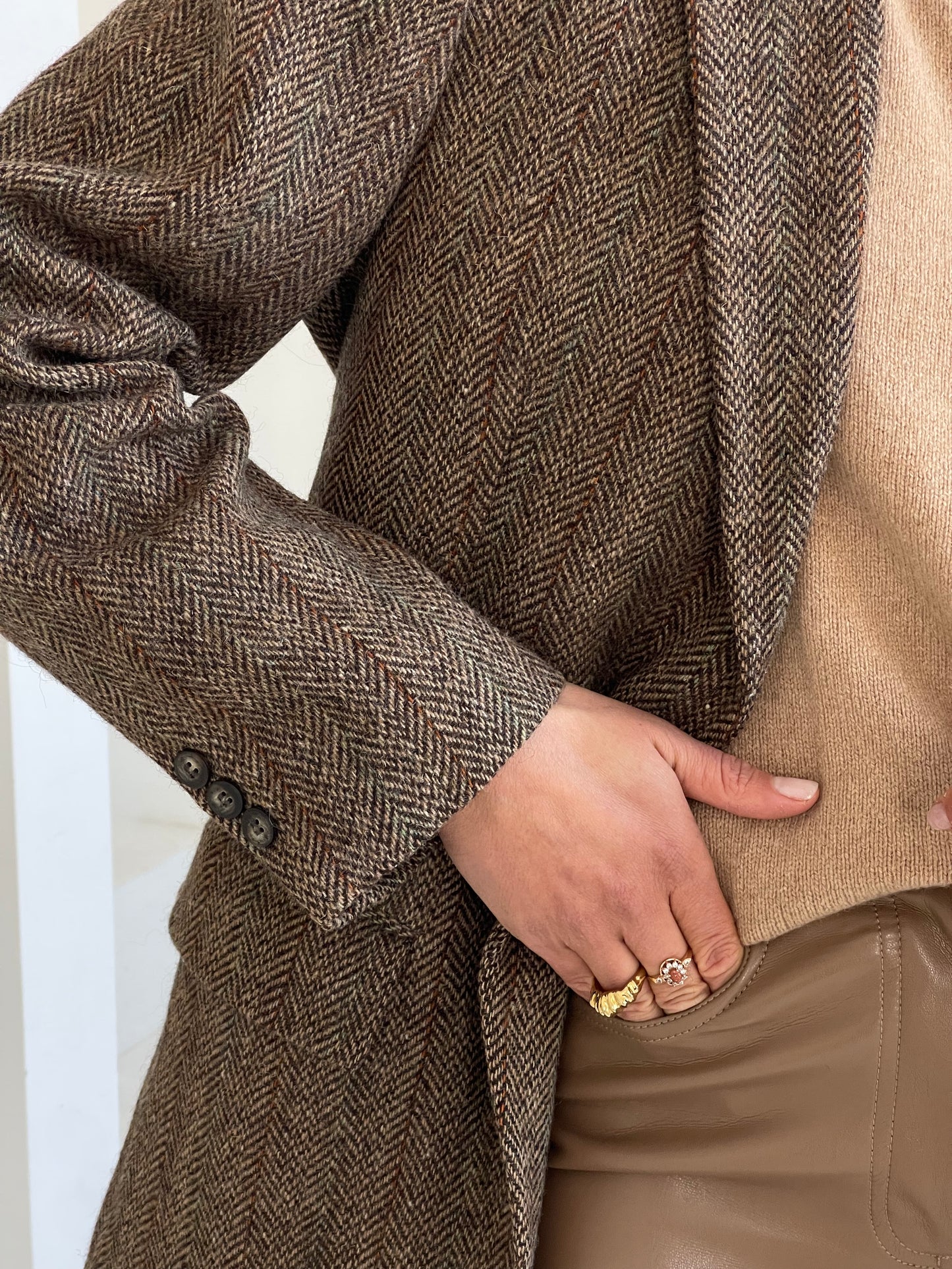 Brown Tweed Oversized wool blazer