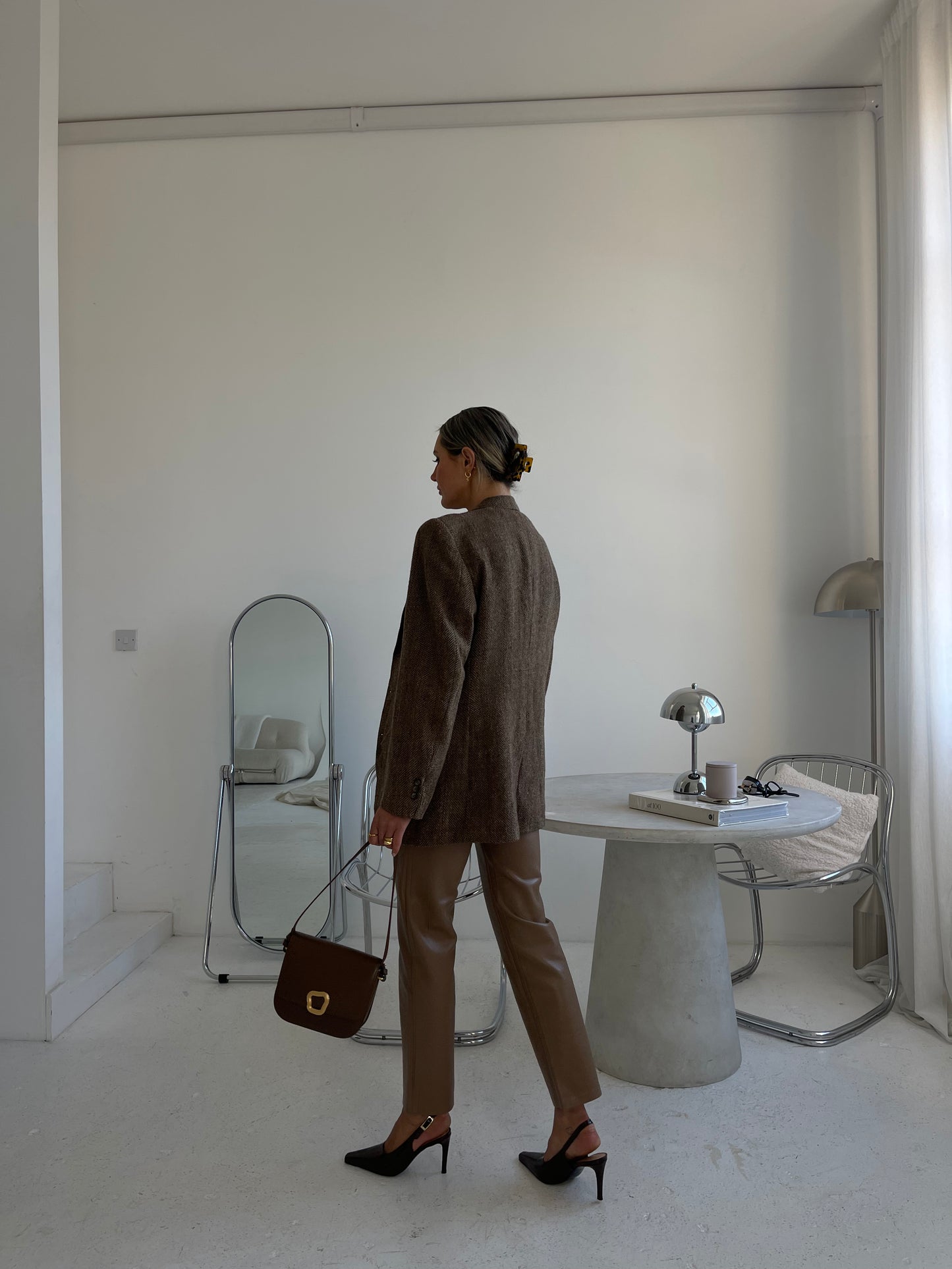 Brown Tweed Oversized wool blazer