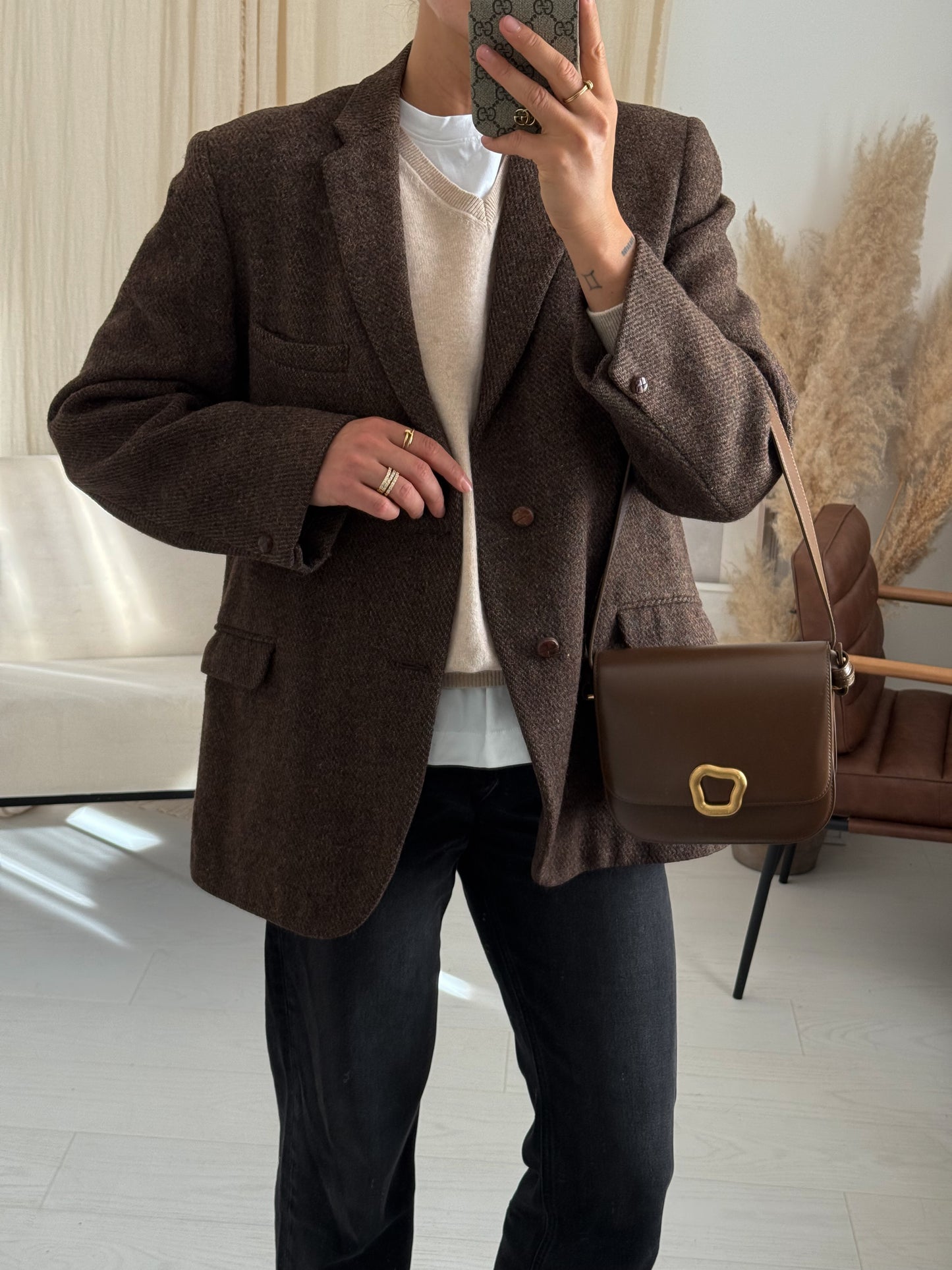 Vintage Brown Wool Blazer