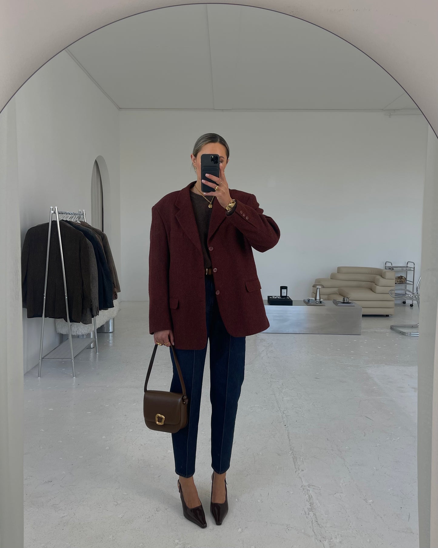 Burgundy wool blazer