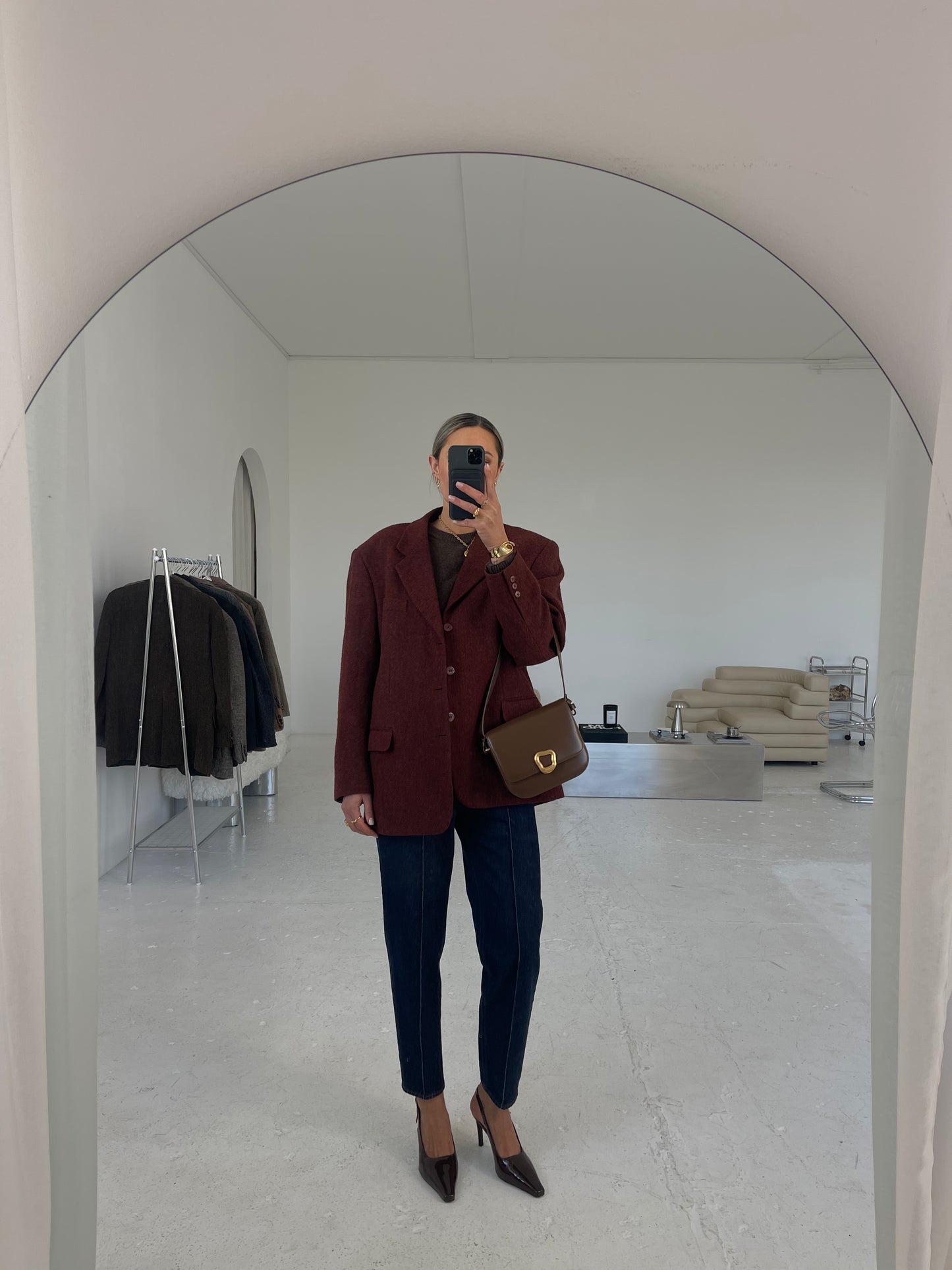 Burgundy wool blazer