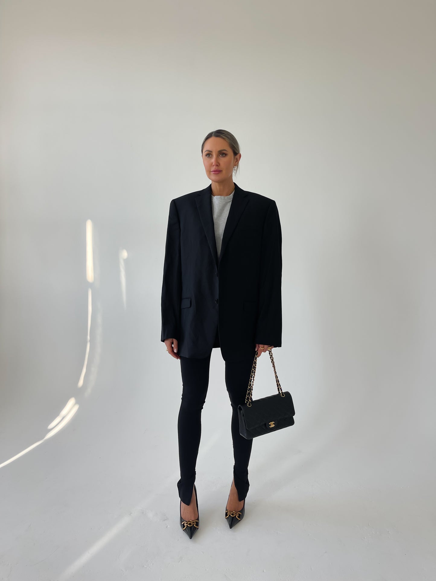 Black Oversized Wool Blazer