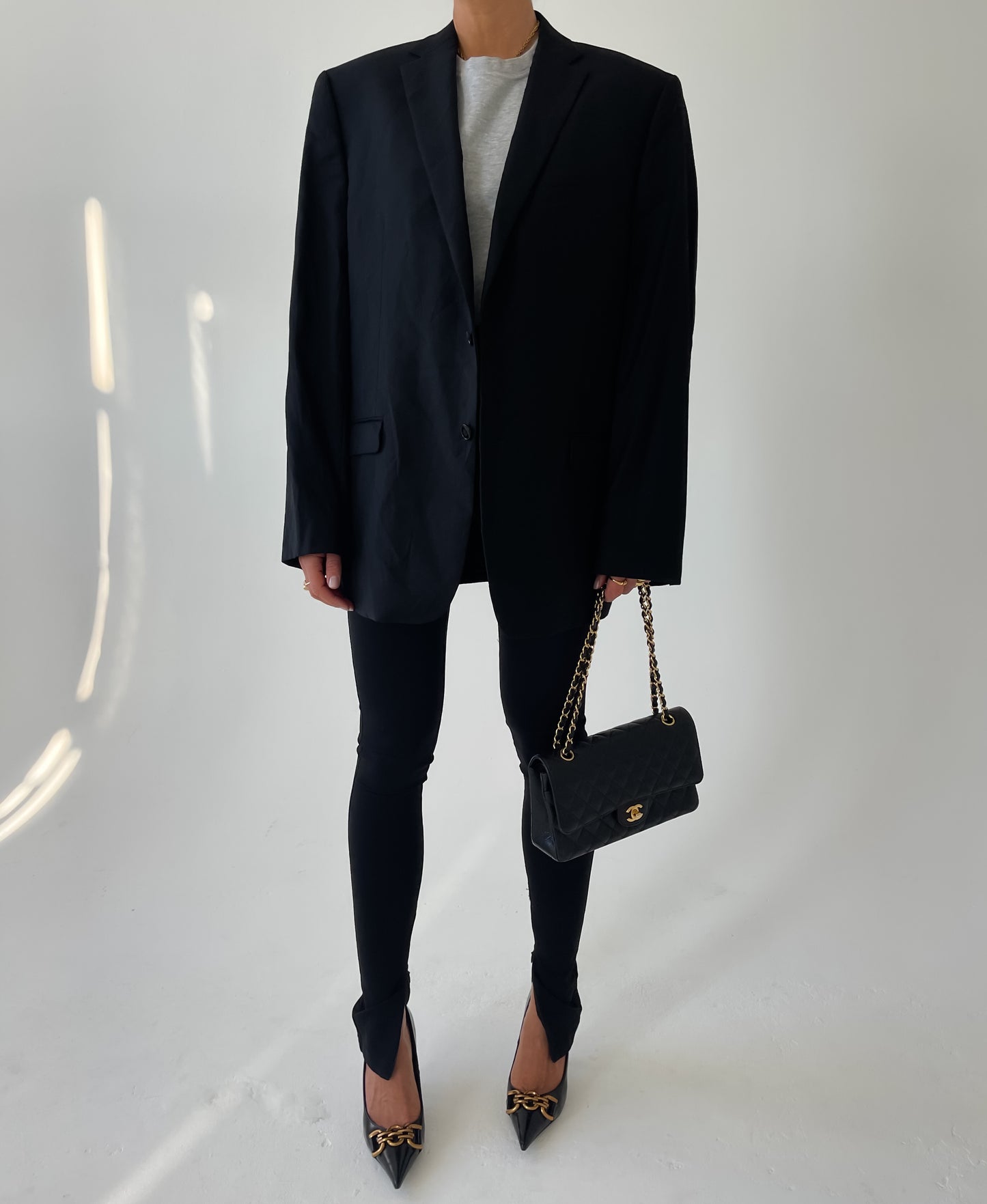 Black Oversized Wool Blazer