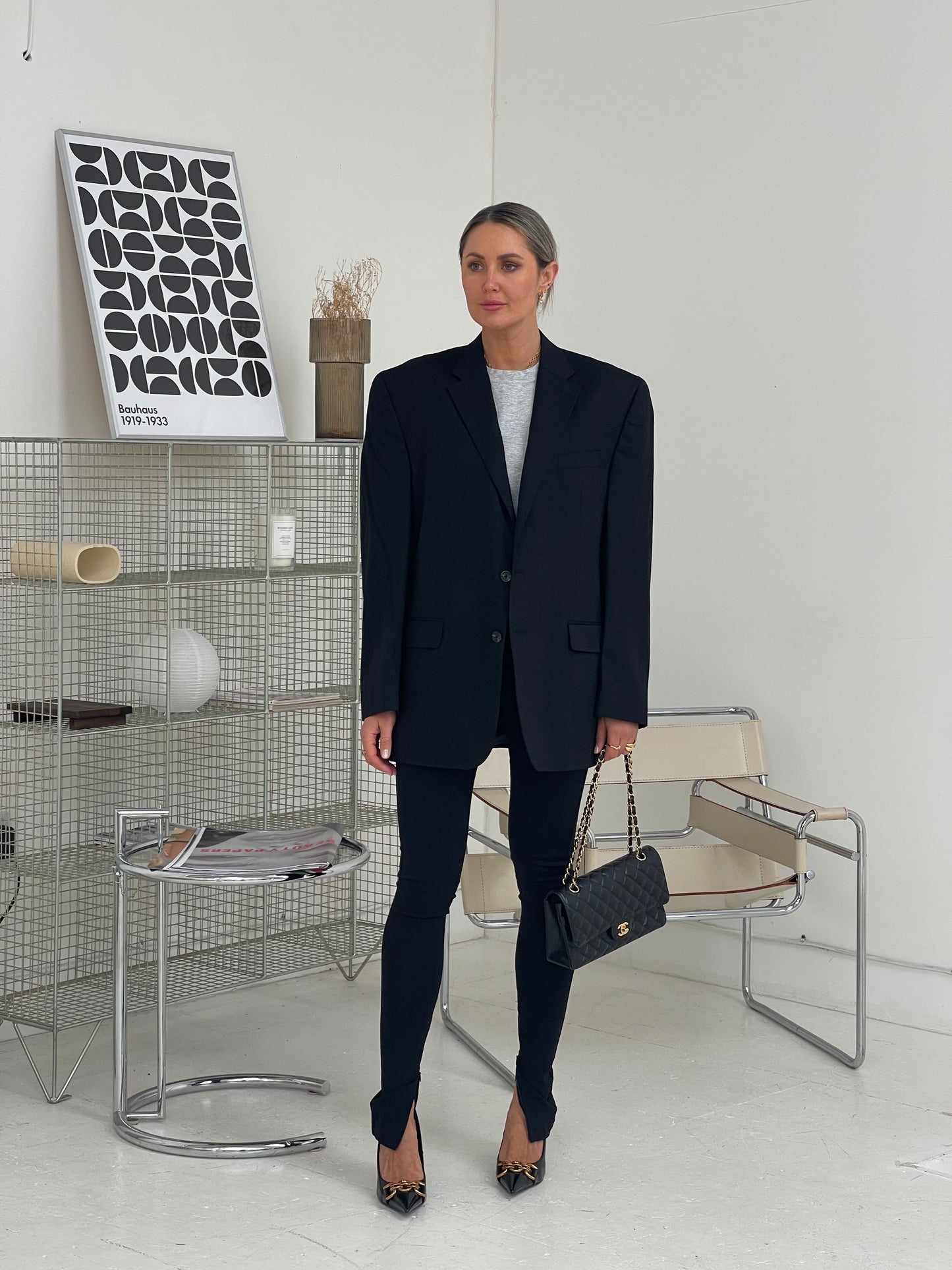 Black Oversized Wool Blazer