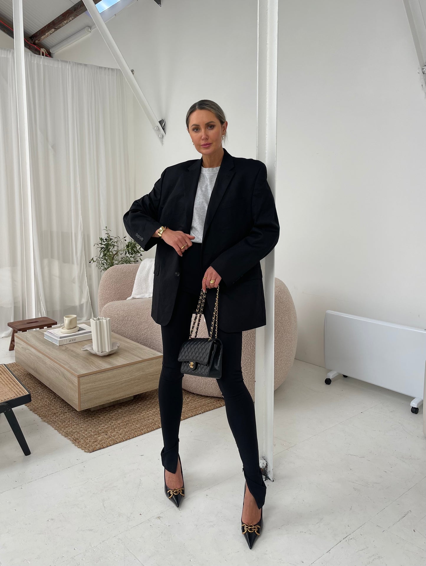 Black Oversized Wool Blazer