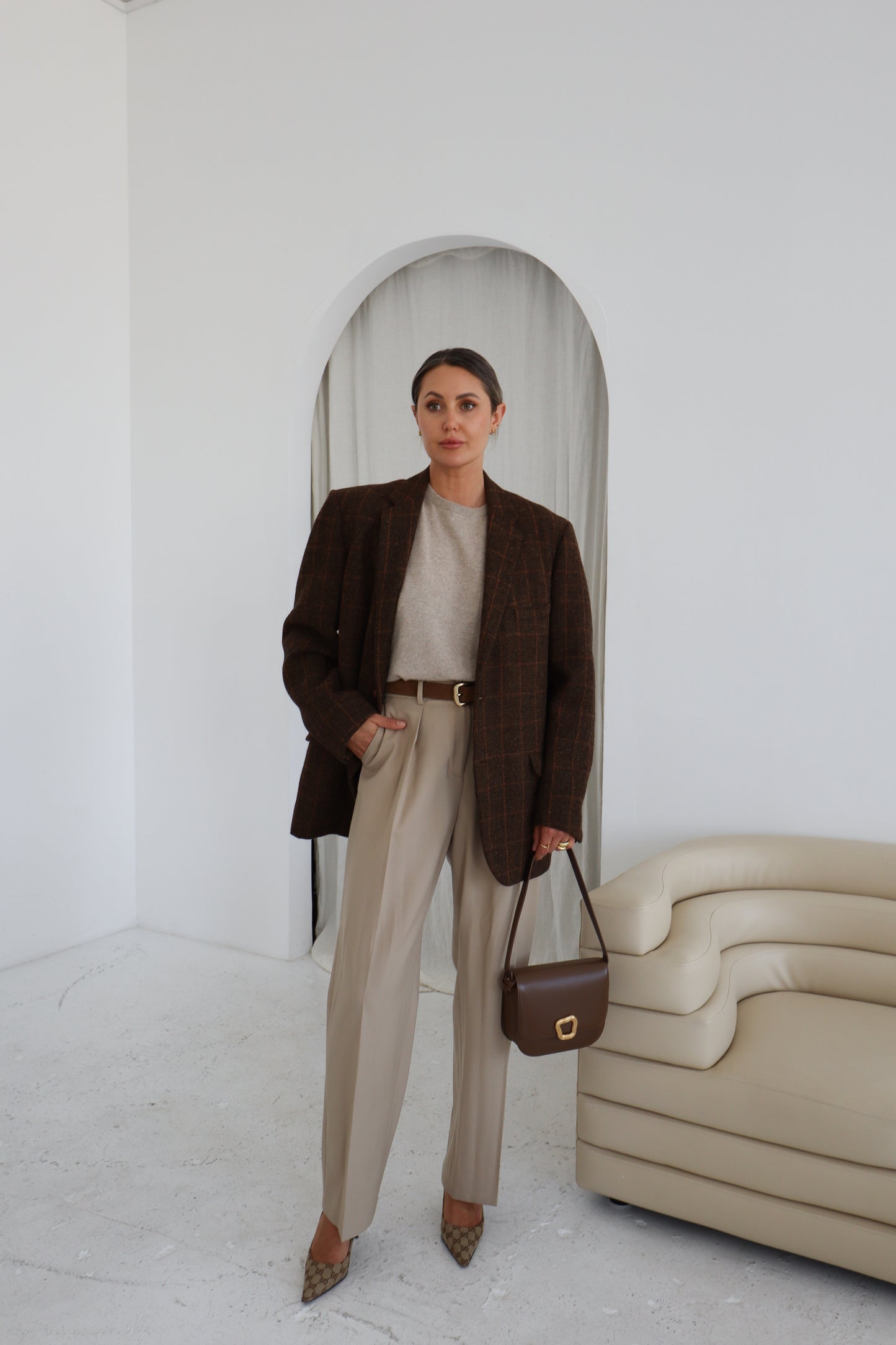 Vintage Oversized Wool Brown Blazer