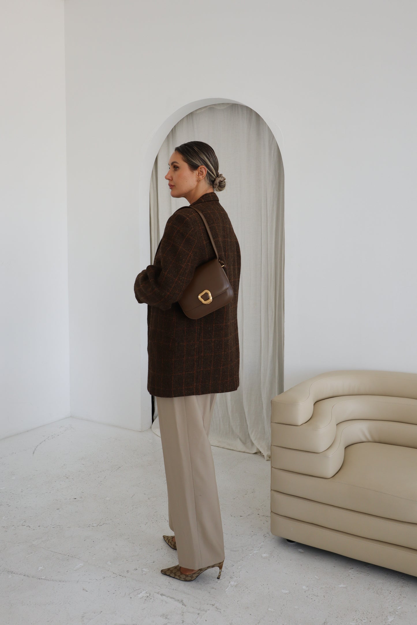 Vintage Oversized Wool Brown Blazer