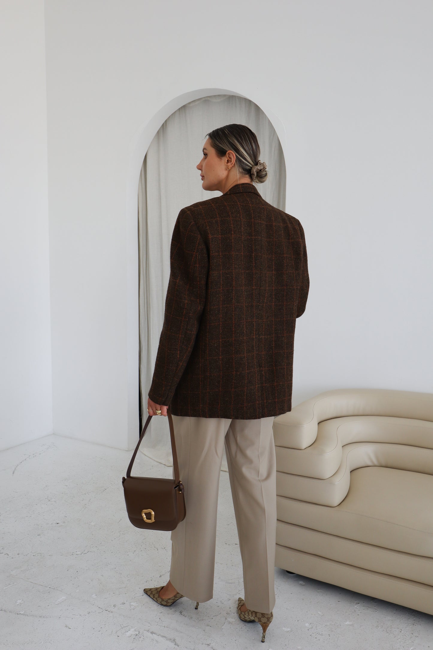 Vintage Oversized Wool Brown Blazer