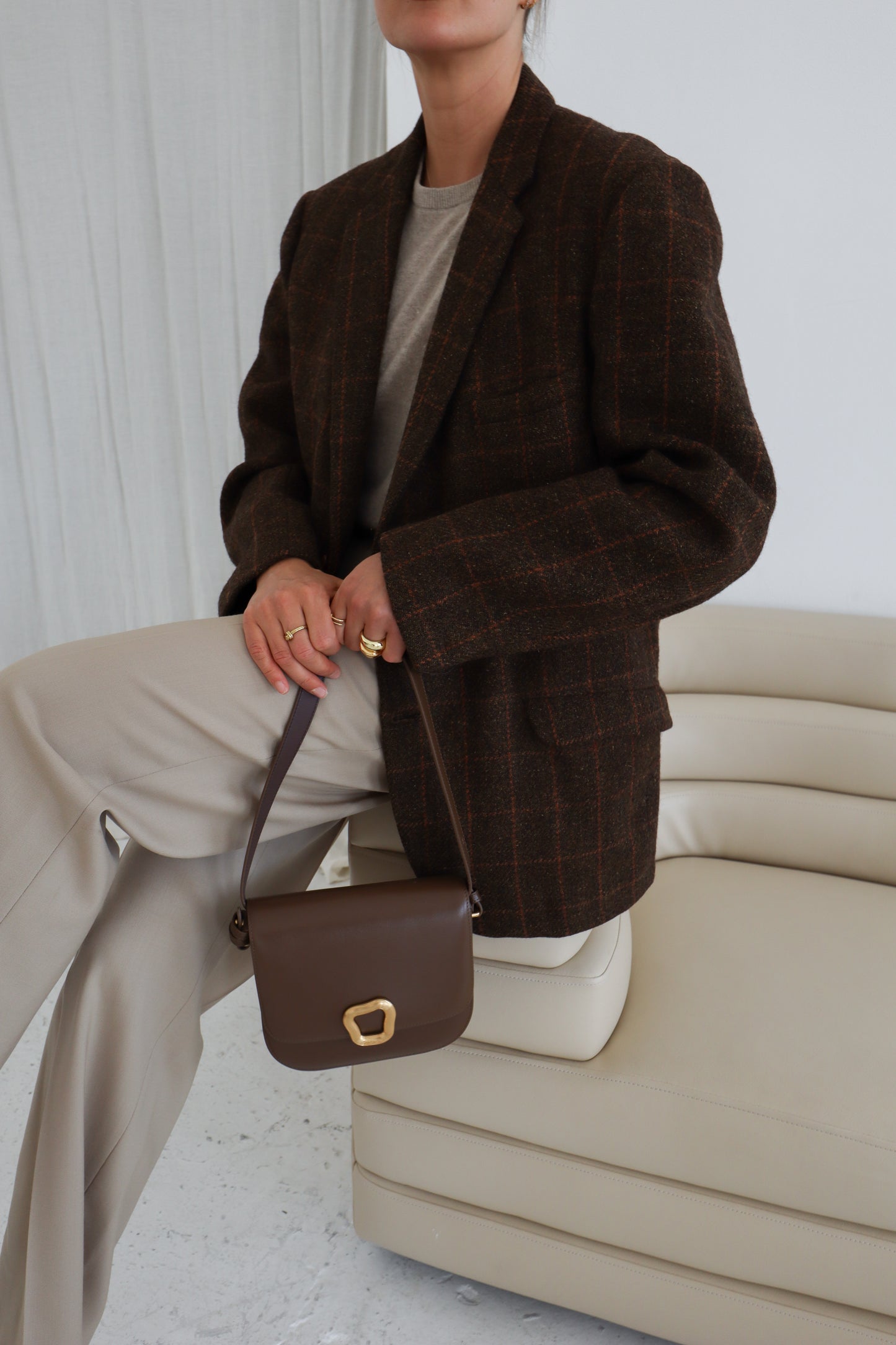 Vintage Oversized Wool Brown Blazer
