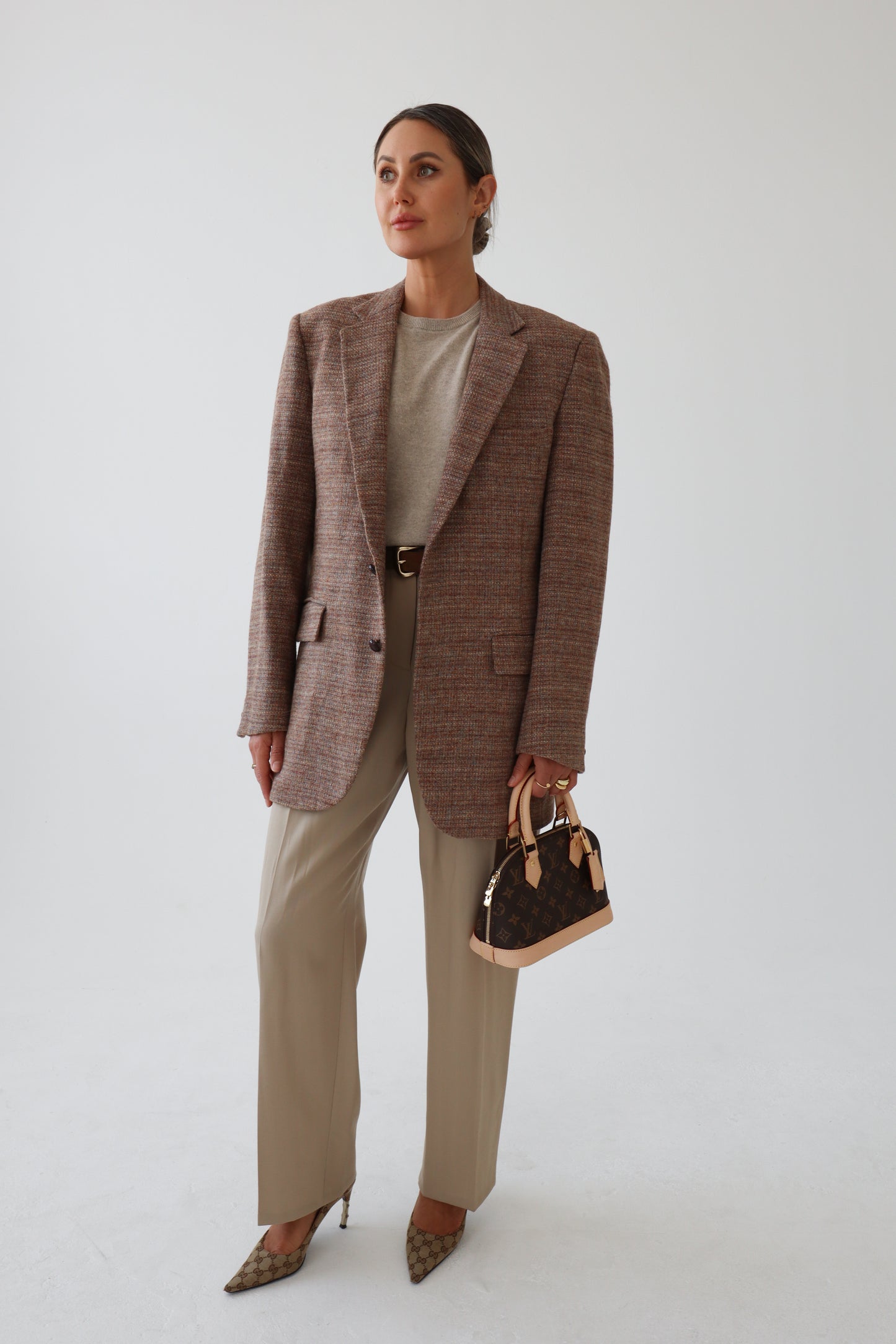 Oversized Wool Beige Blazer