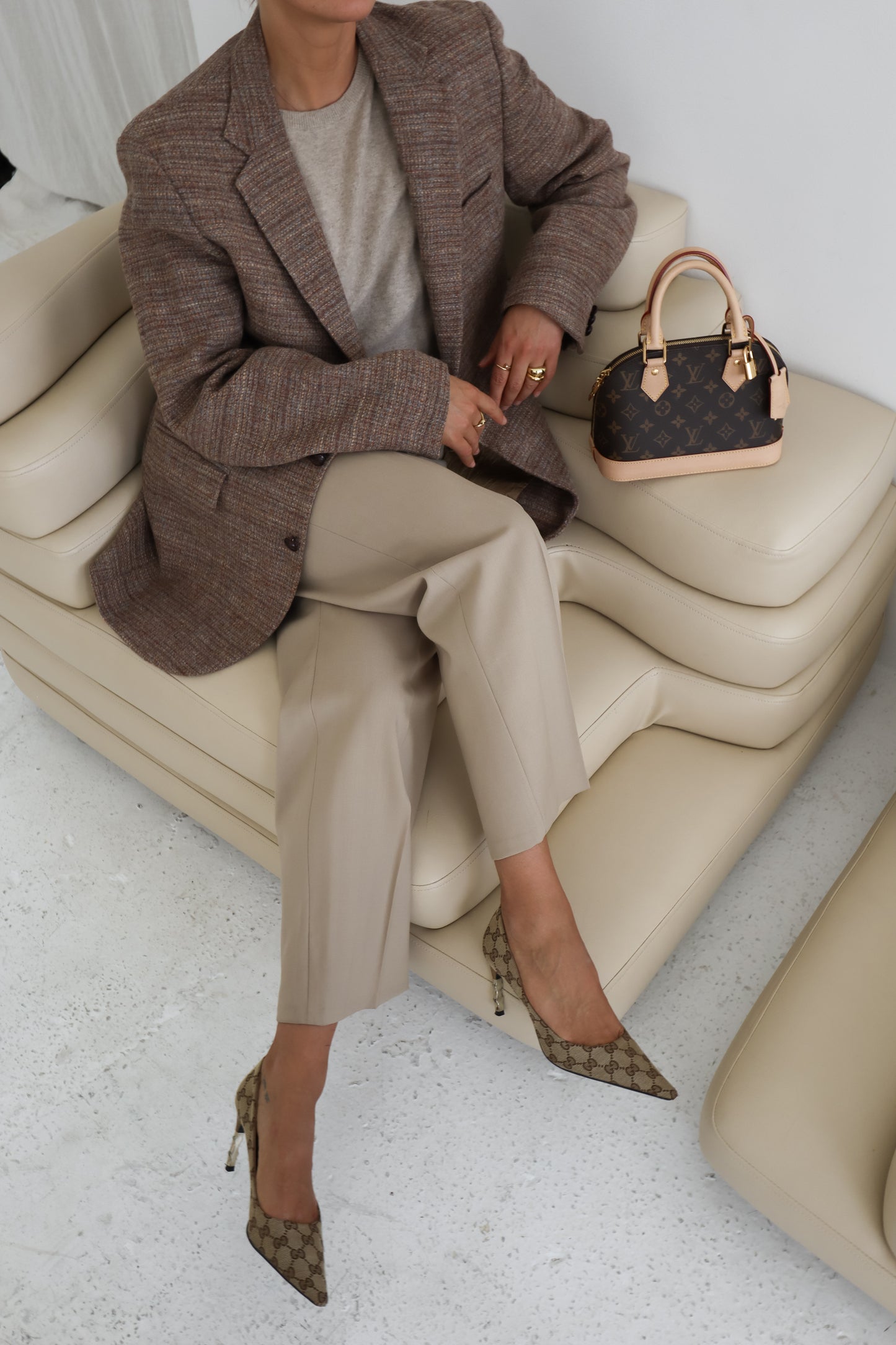 Oversized Wool Beige Blazer