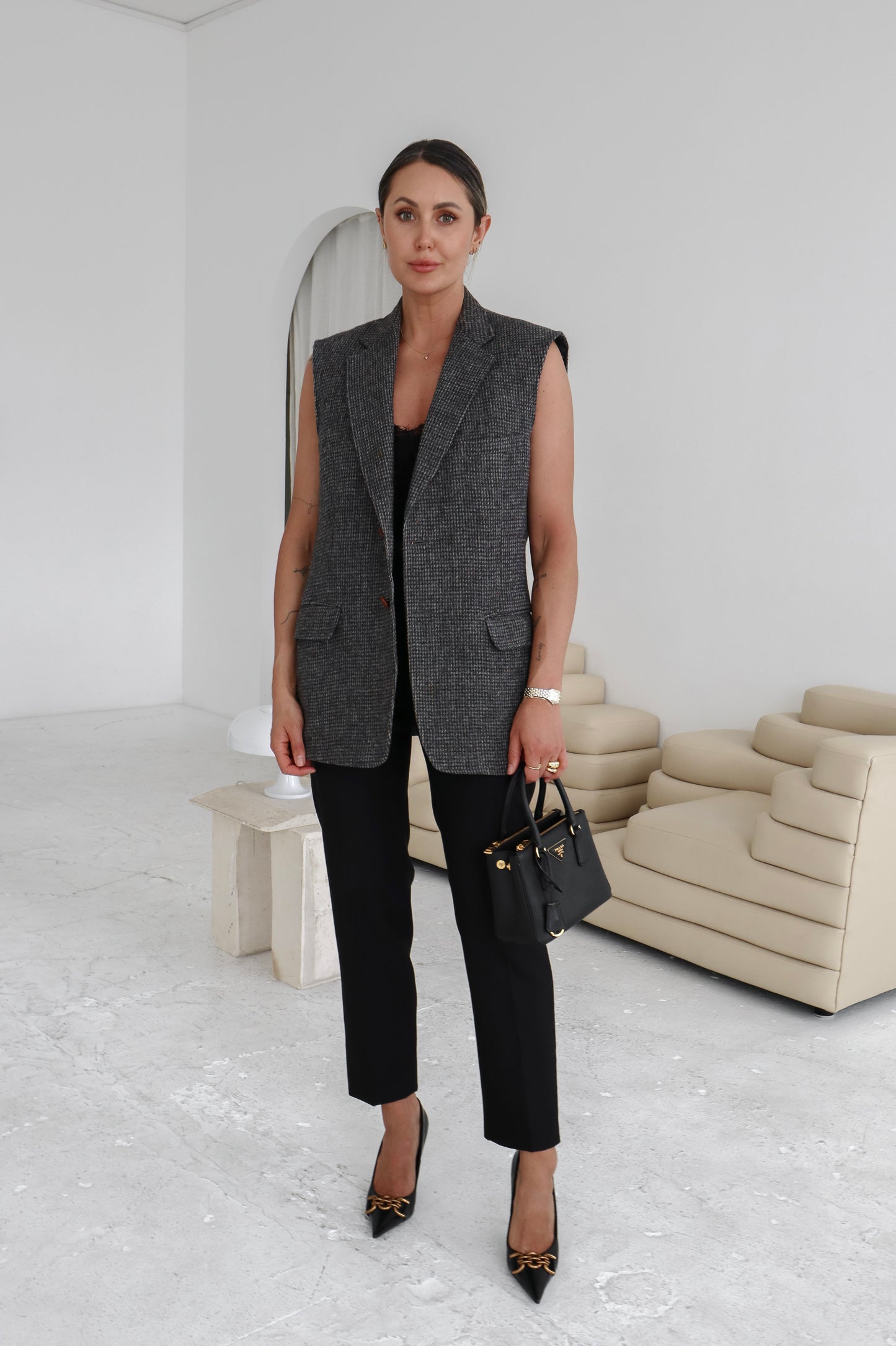 Vintage Wool Tweed Waistcoat