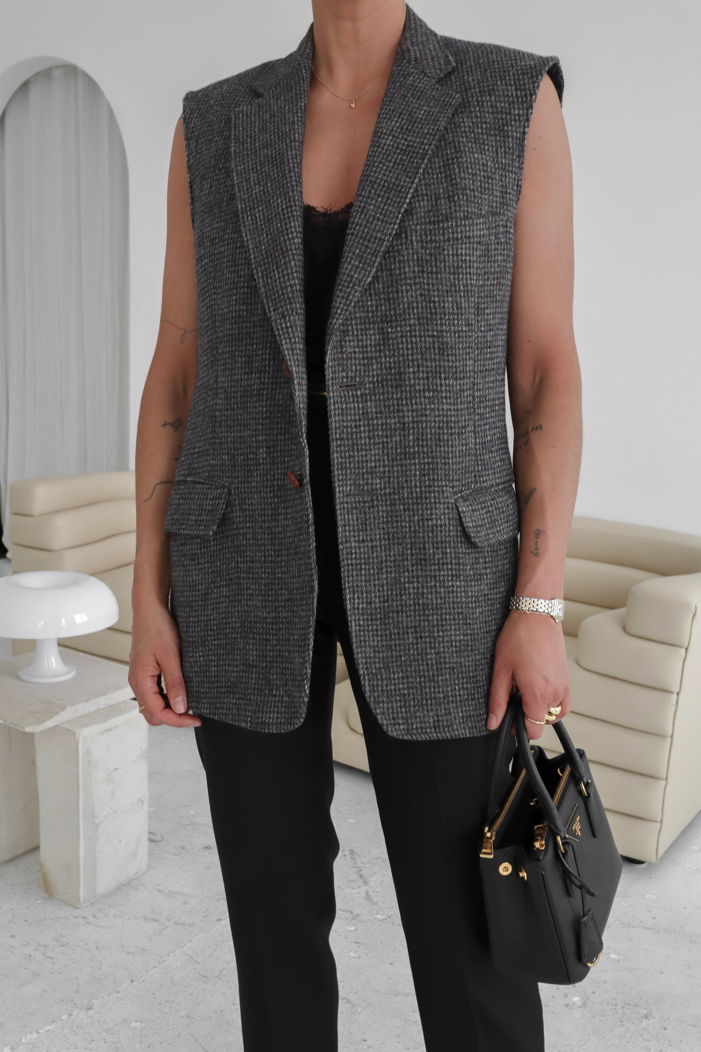 Vintage Wool Tweed Waistcoat