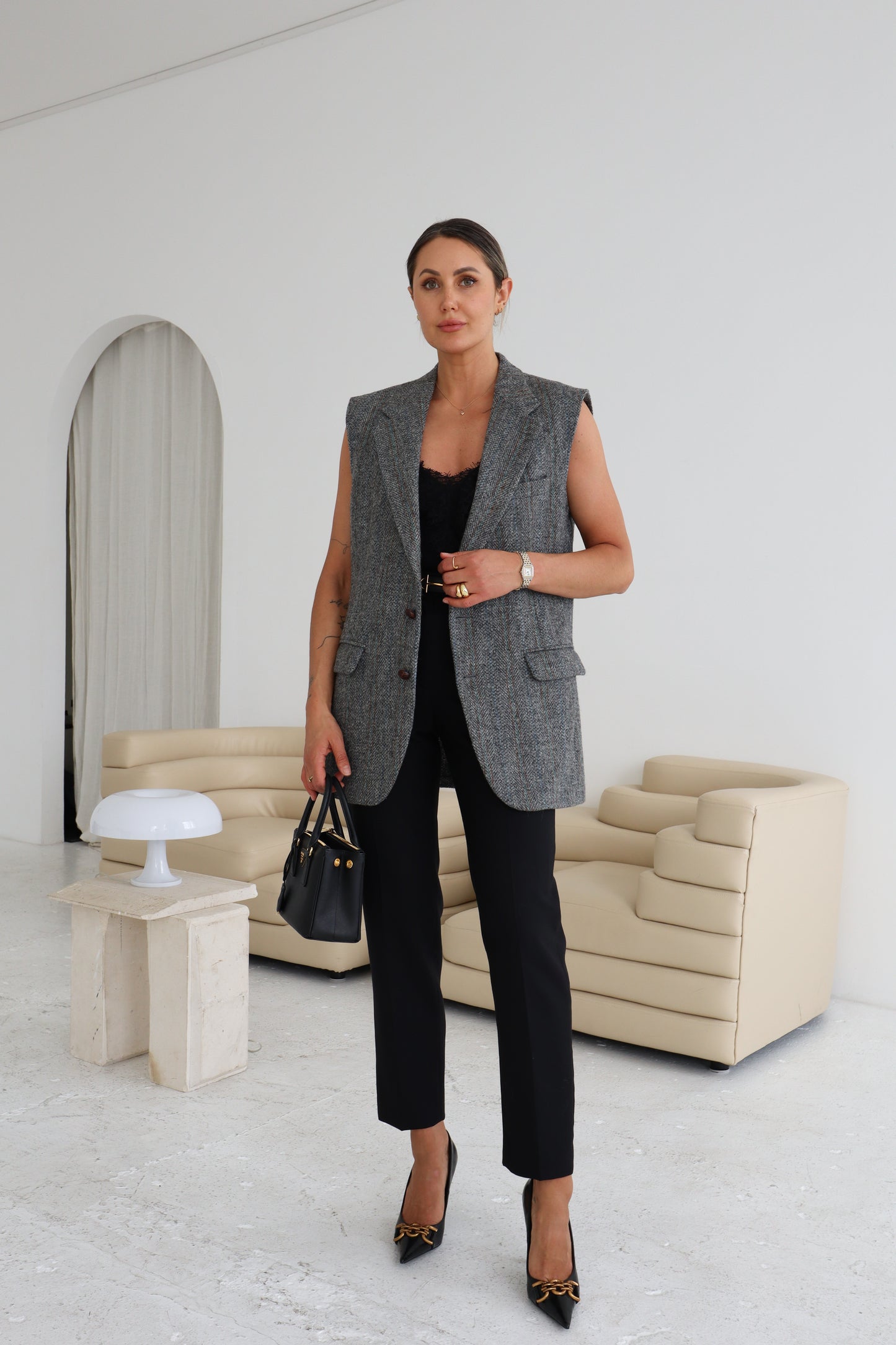 Vintage Grey Wool Waistcoat