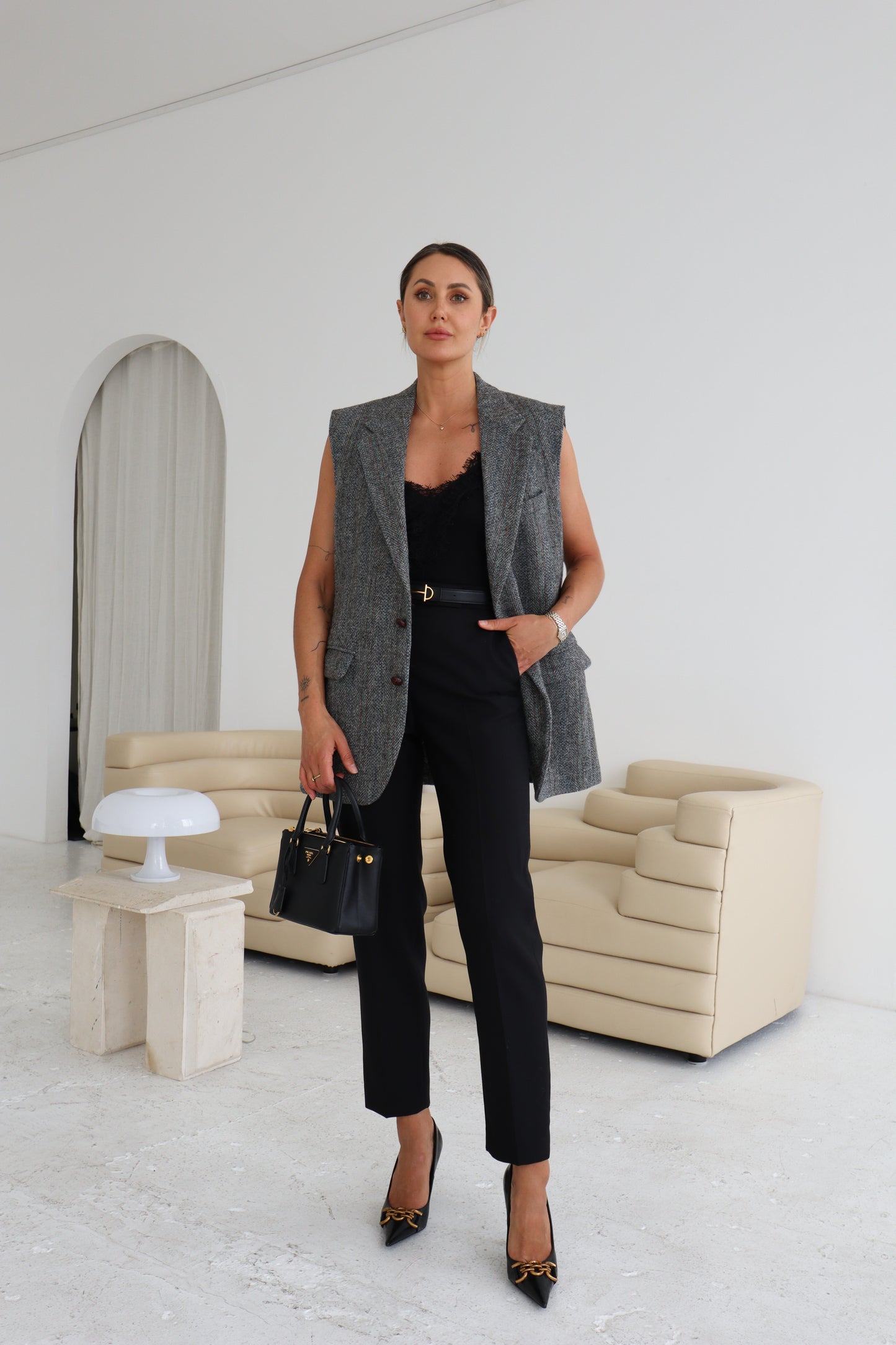 Vintage Grey Wool Waistcoat