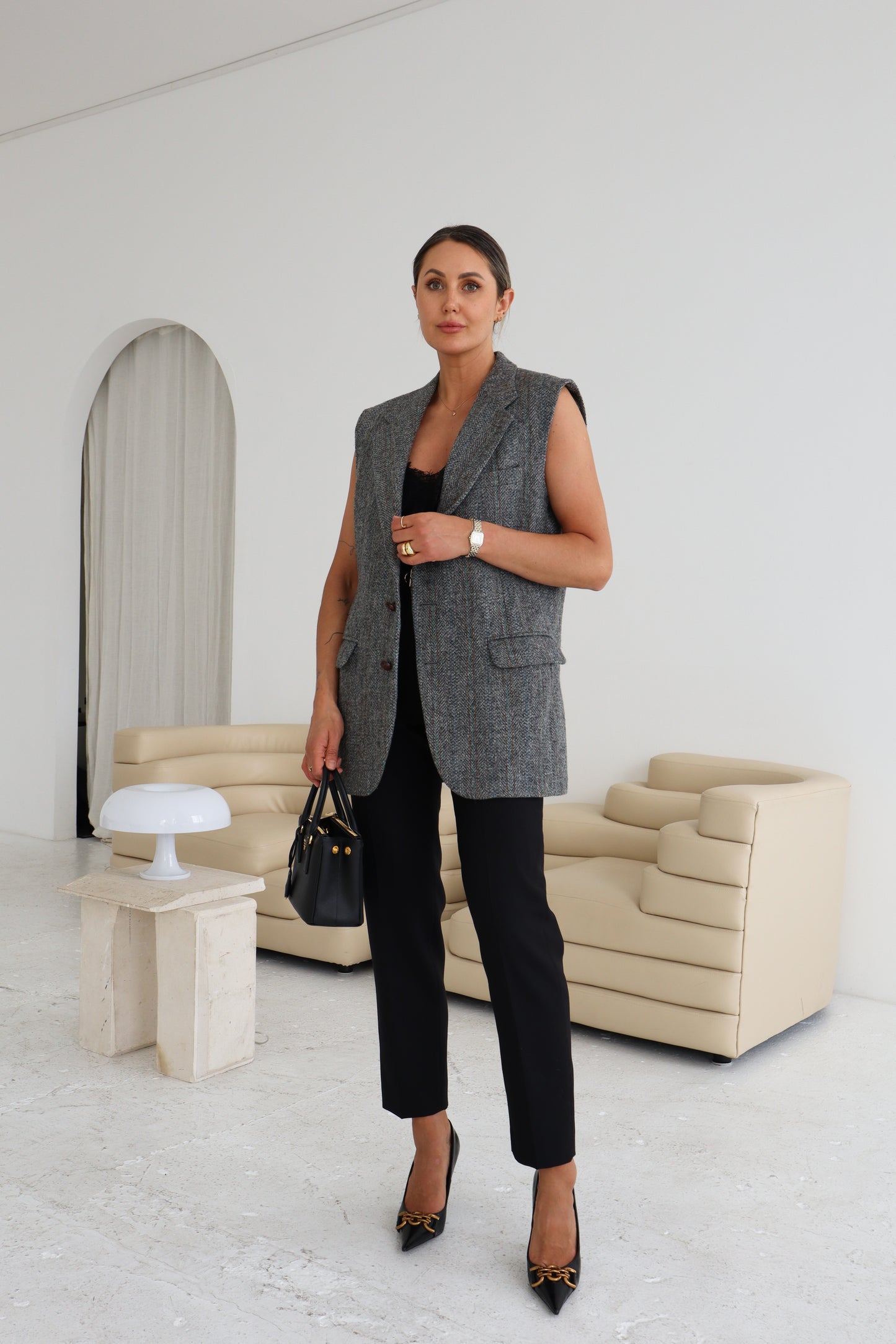Vintage Grey Wool Waistcoat