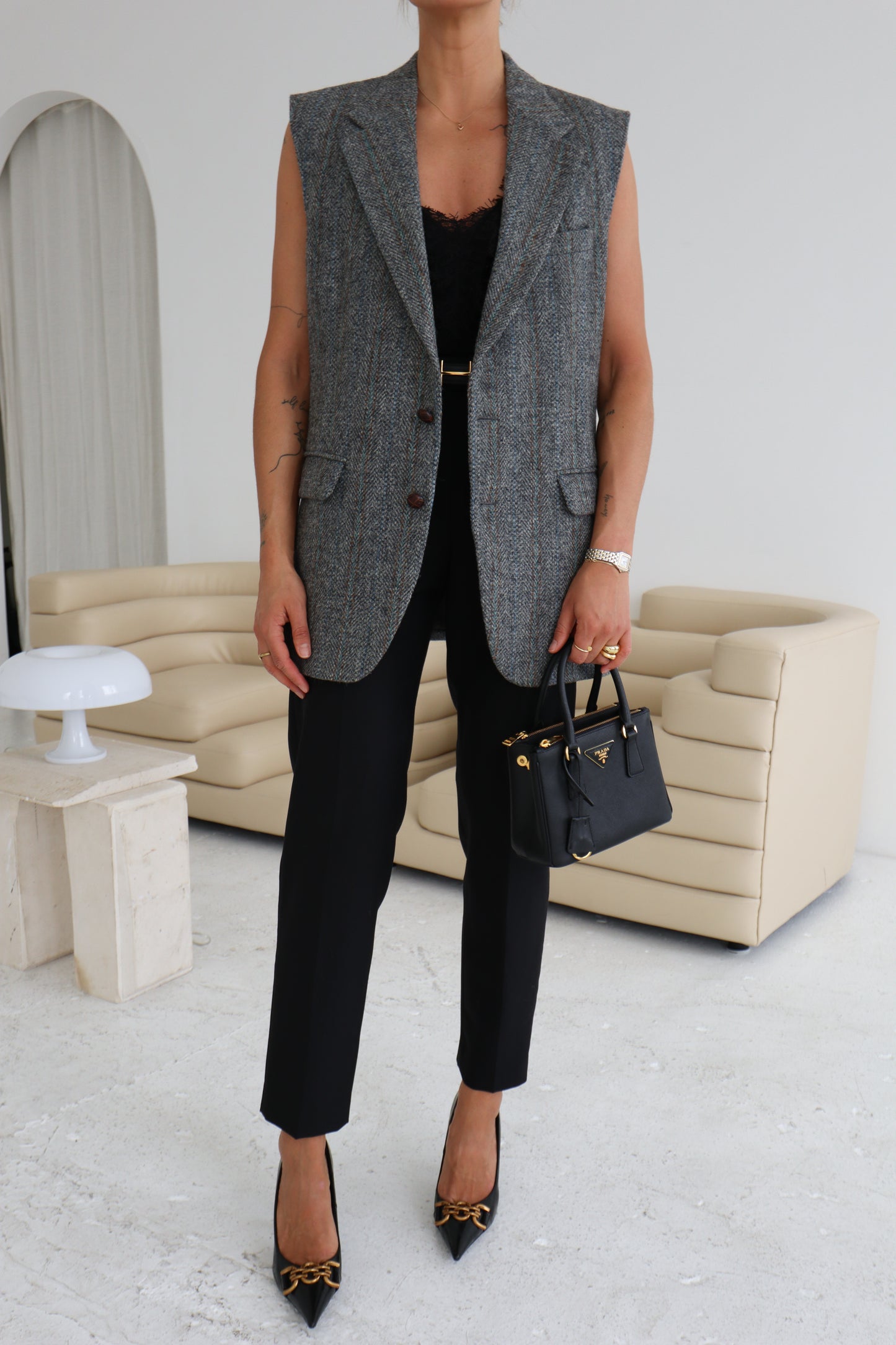 Vintage Grey Wool Waistcoat