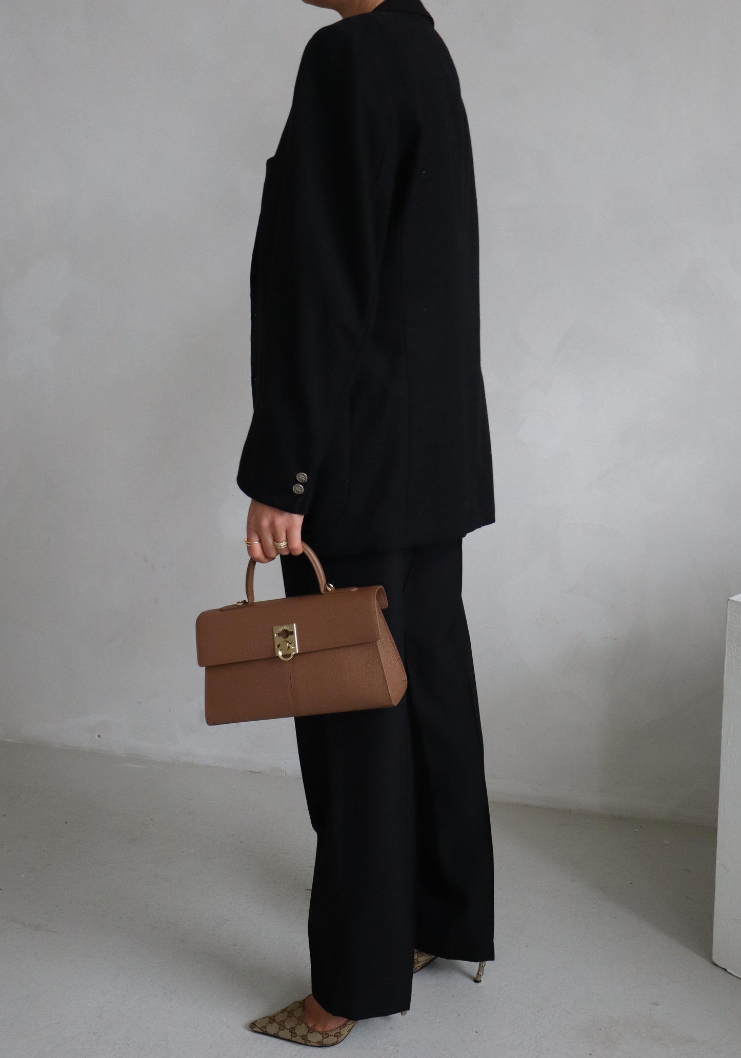 Vintage Designer Black Wool Blazer