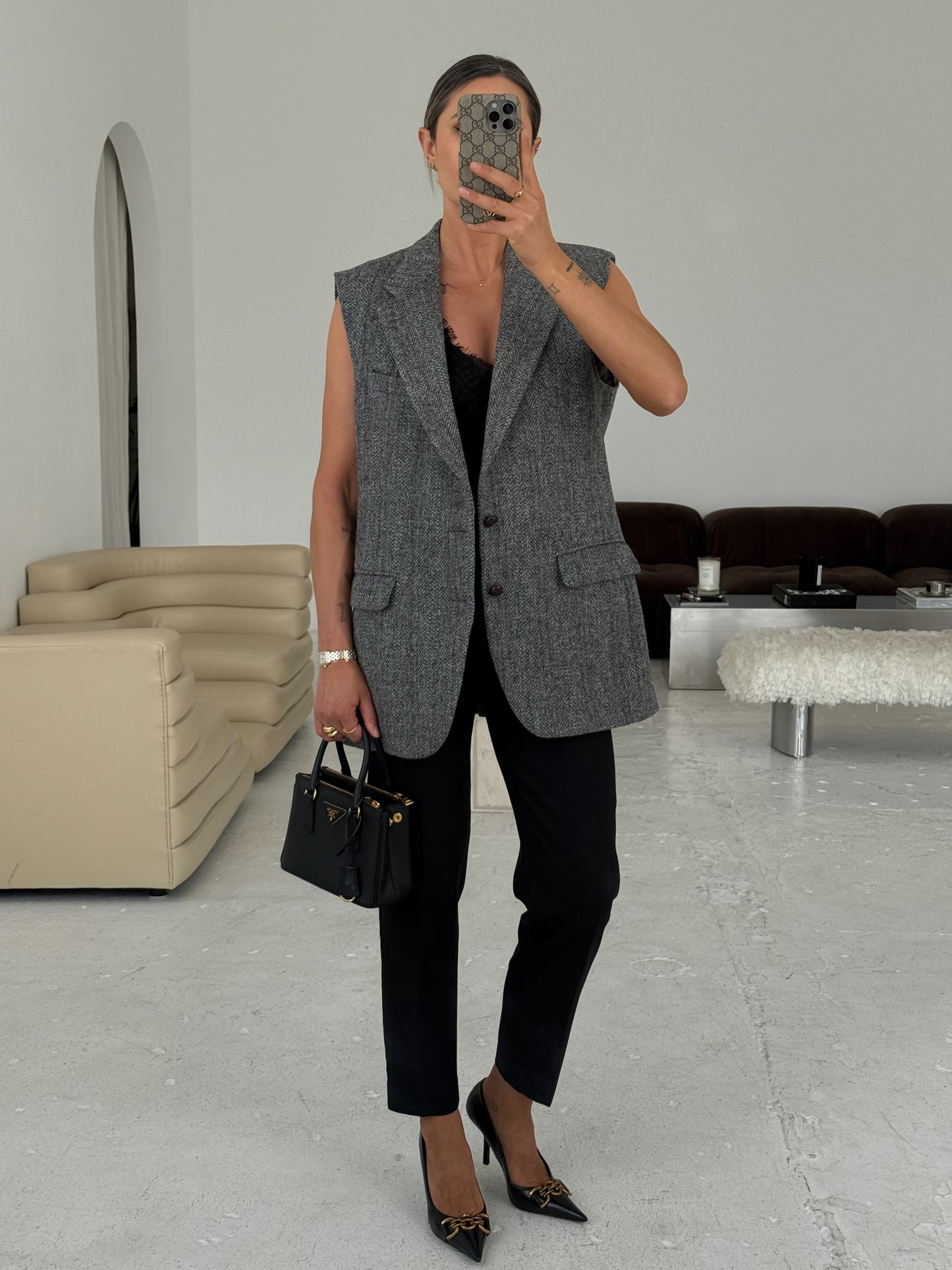 Vintage Grey Wool Waistcoat