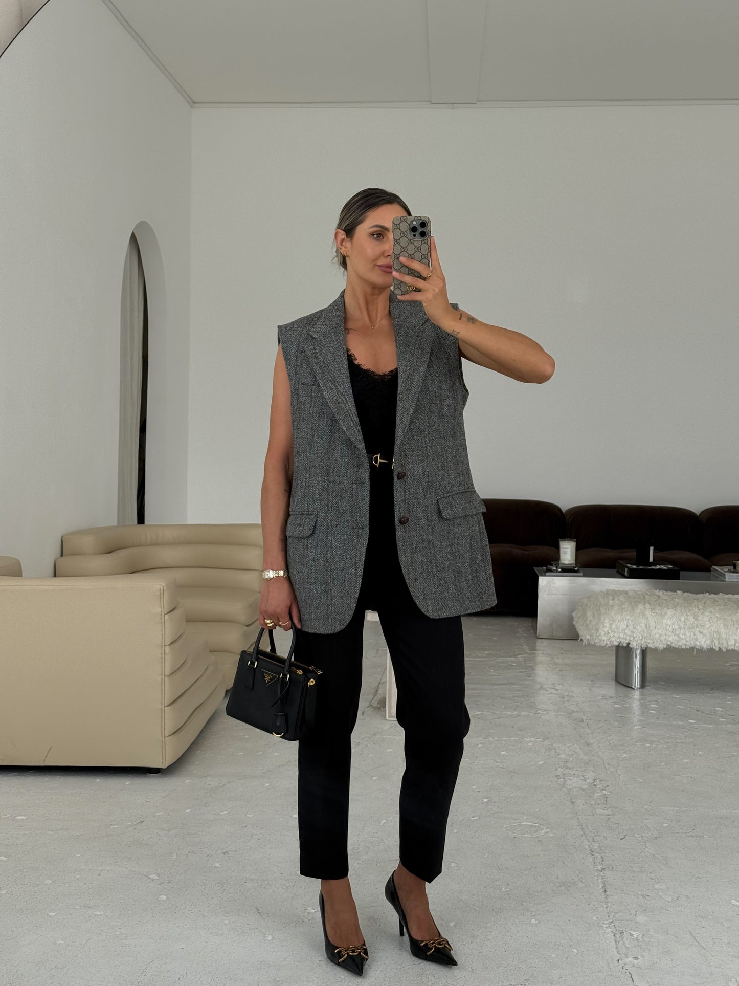 Vintage Grey Wool Waistcoat