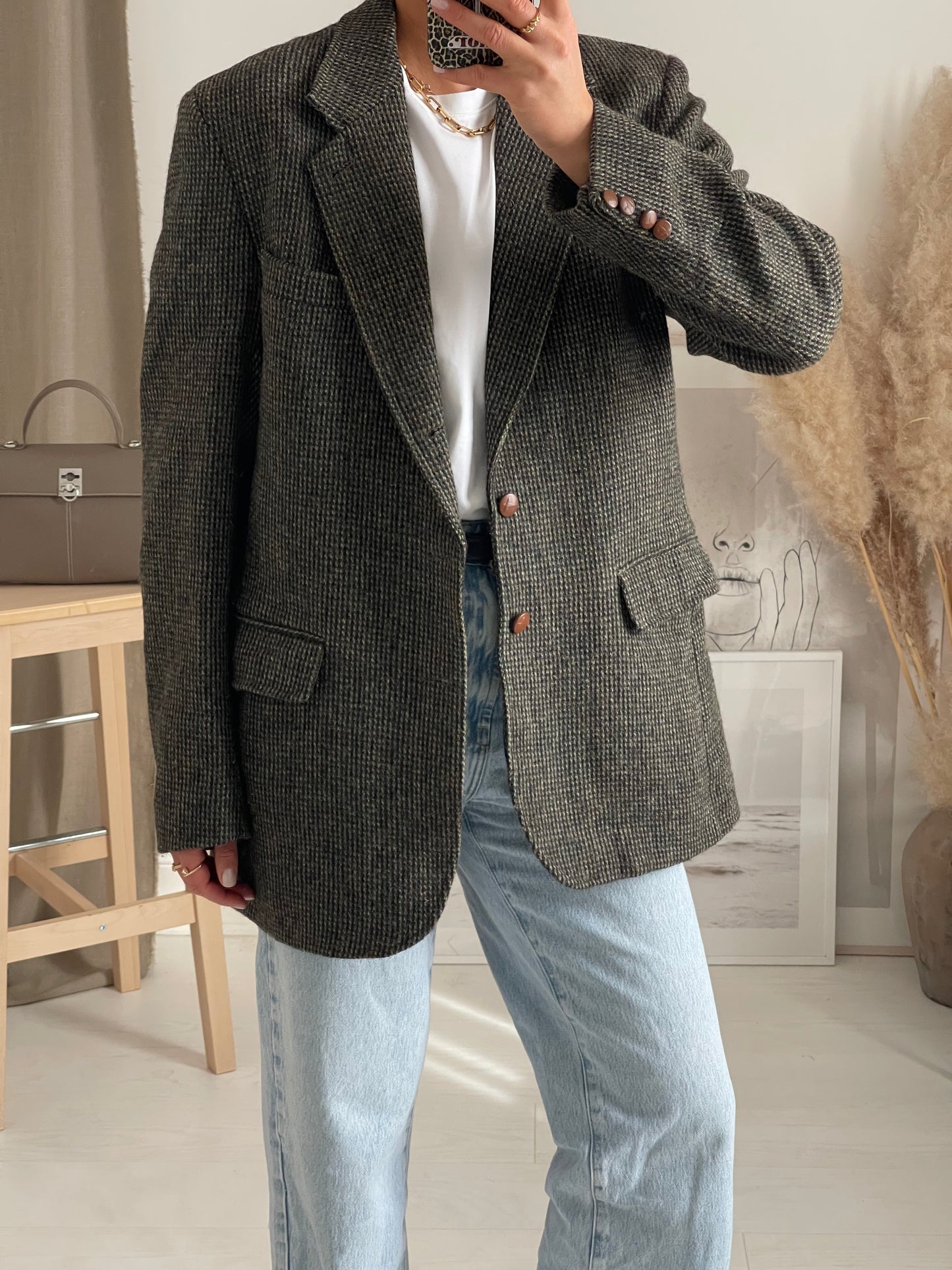 Forest Green Tweed Blazer