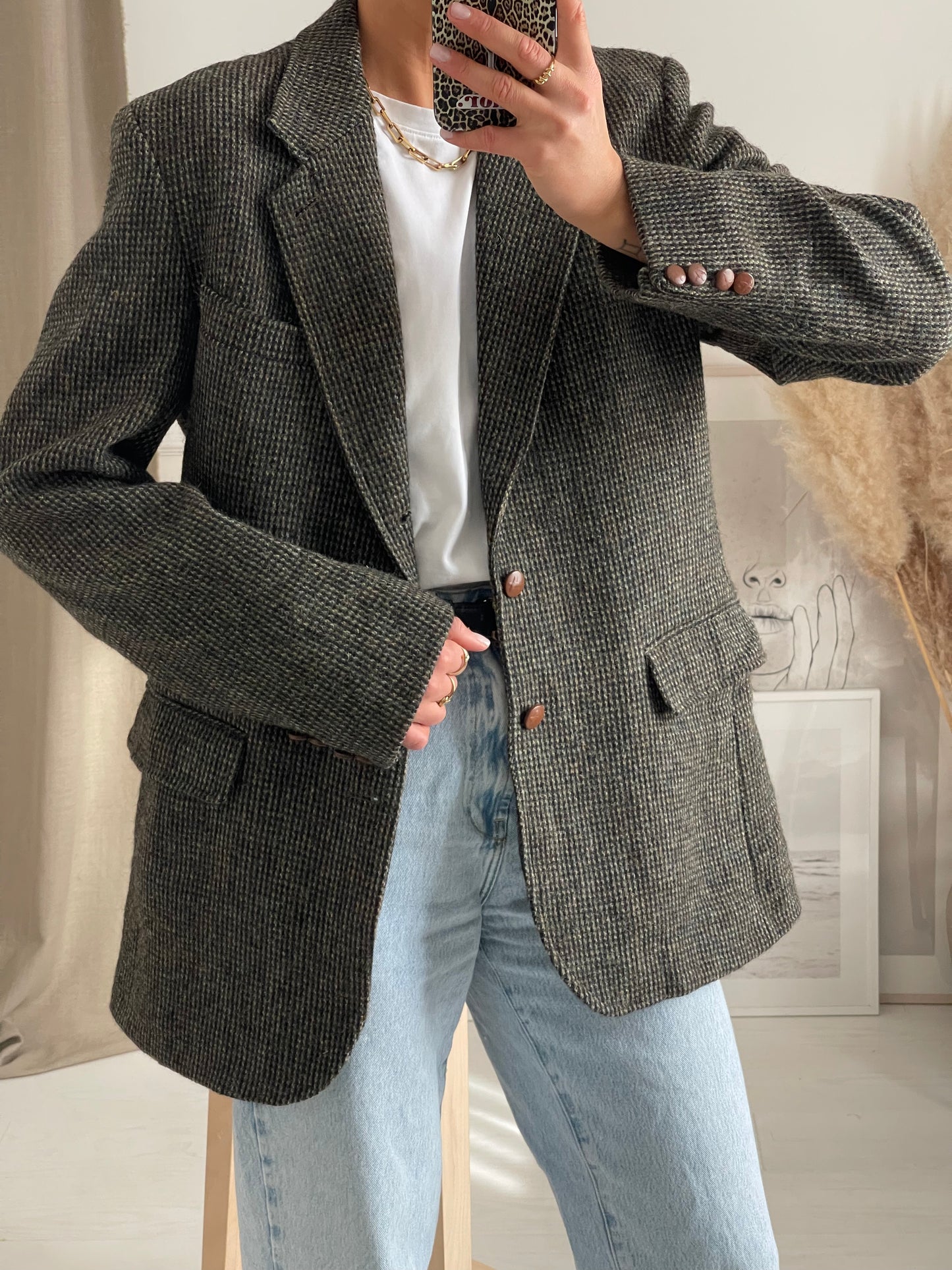 Forest Green Tweed Blazer