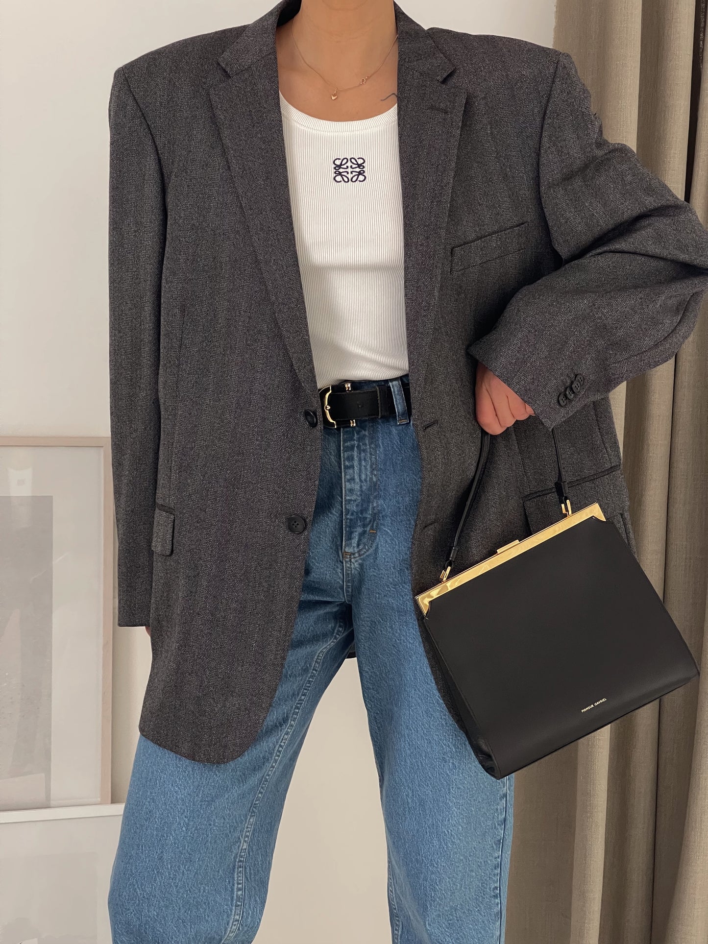 Oversized Wool Grey Blazer