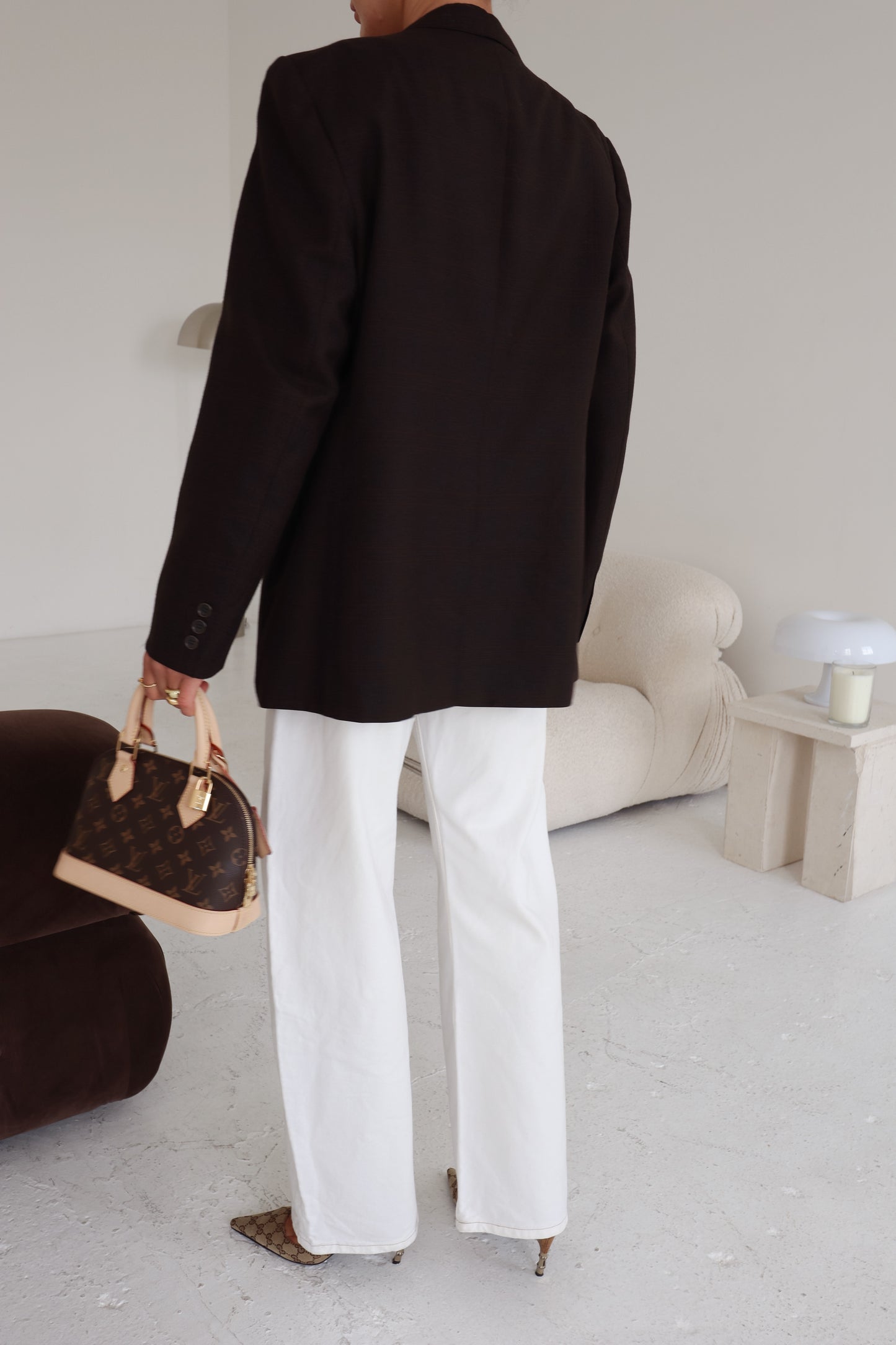 Dark Brown Checked Blazer