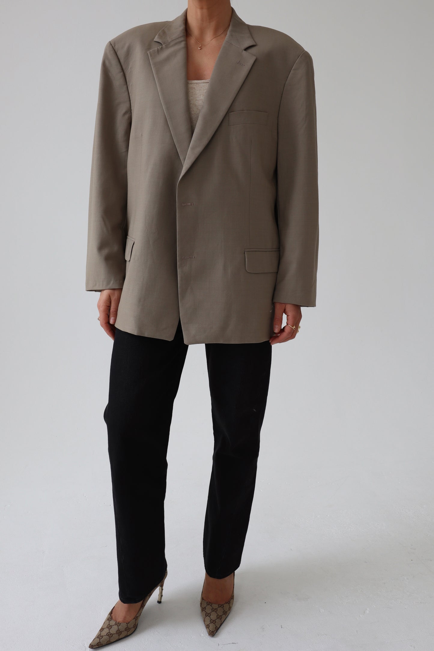 Oversized Vintage Khaki Blazer