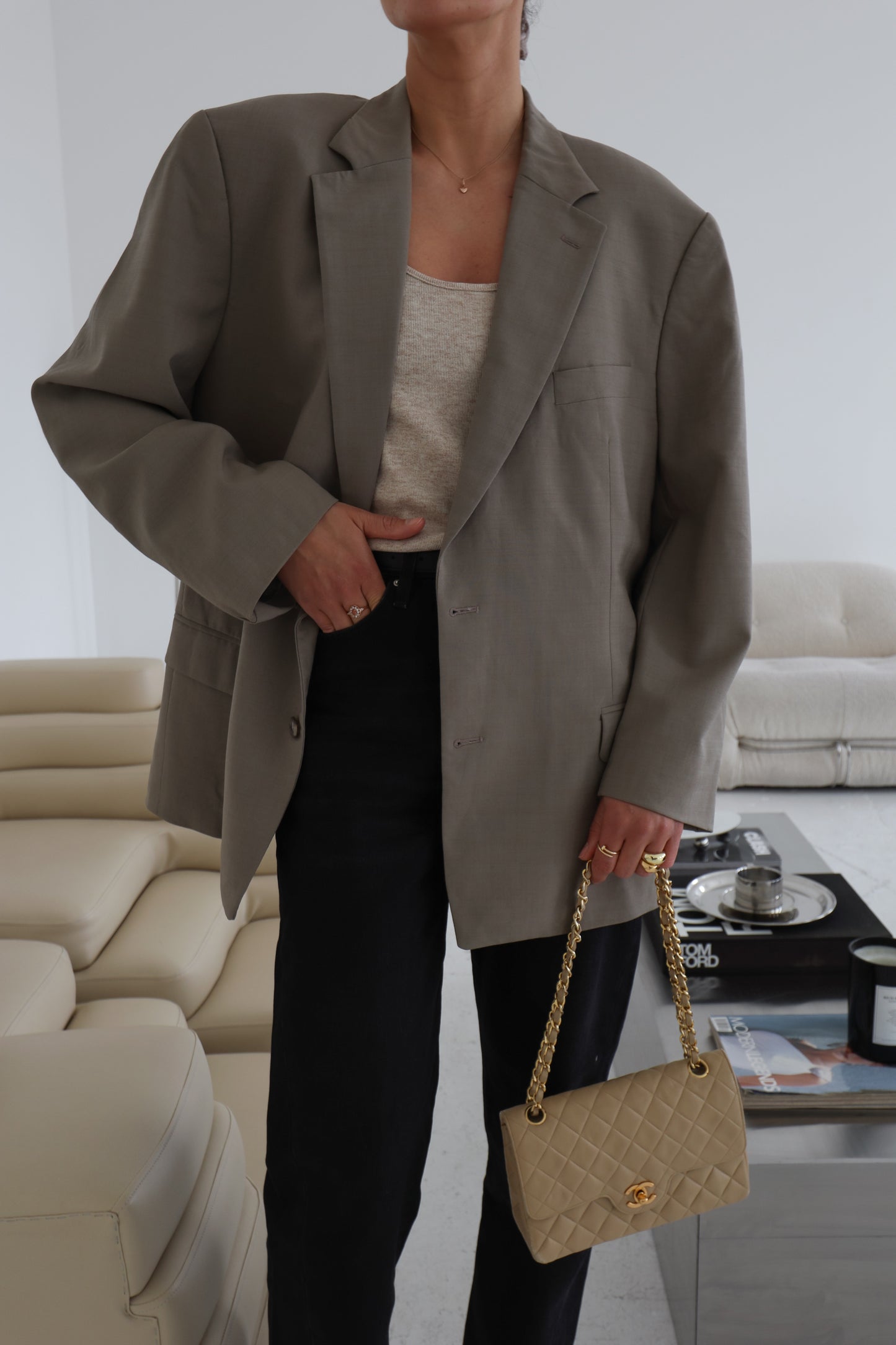 Oversized Vintage Khaki Blazer