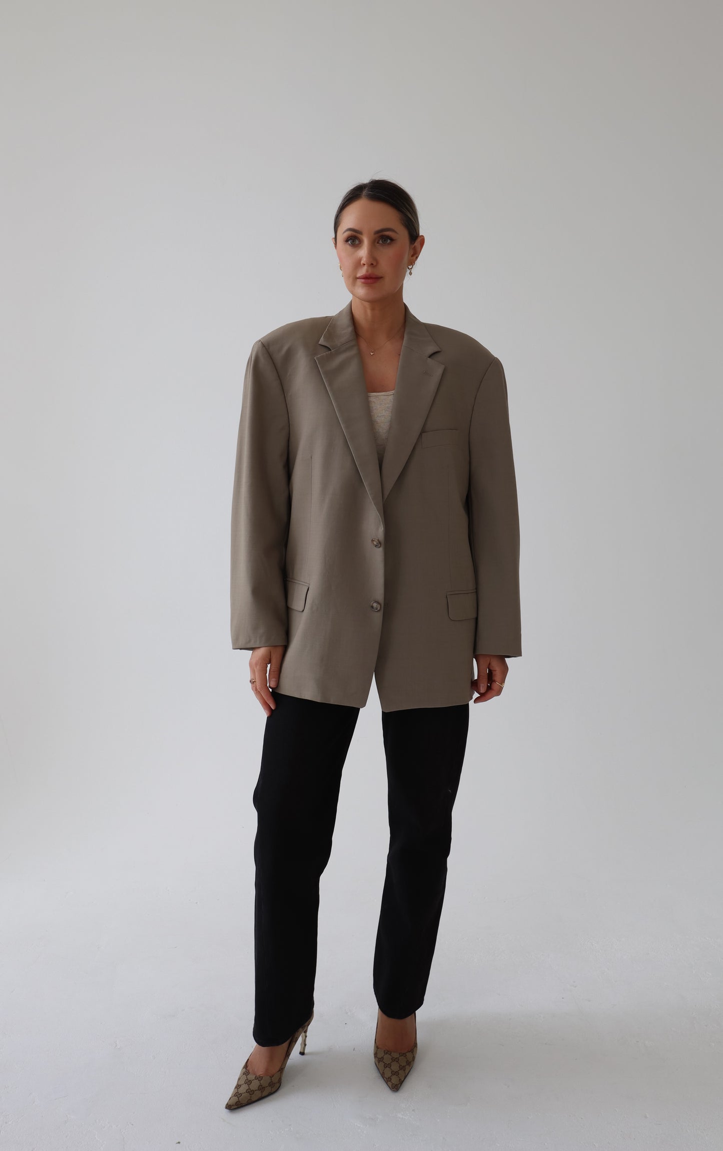 Oversized Vintage Khaki Blazer