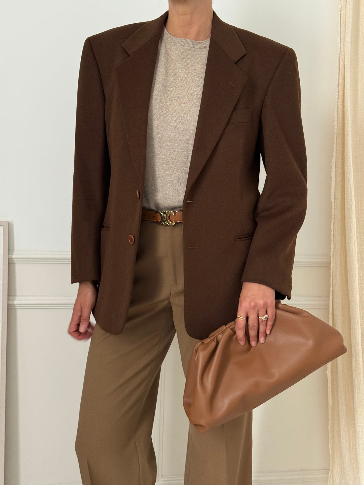 Vintage Brown Wool & Cashmere Blazer