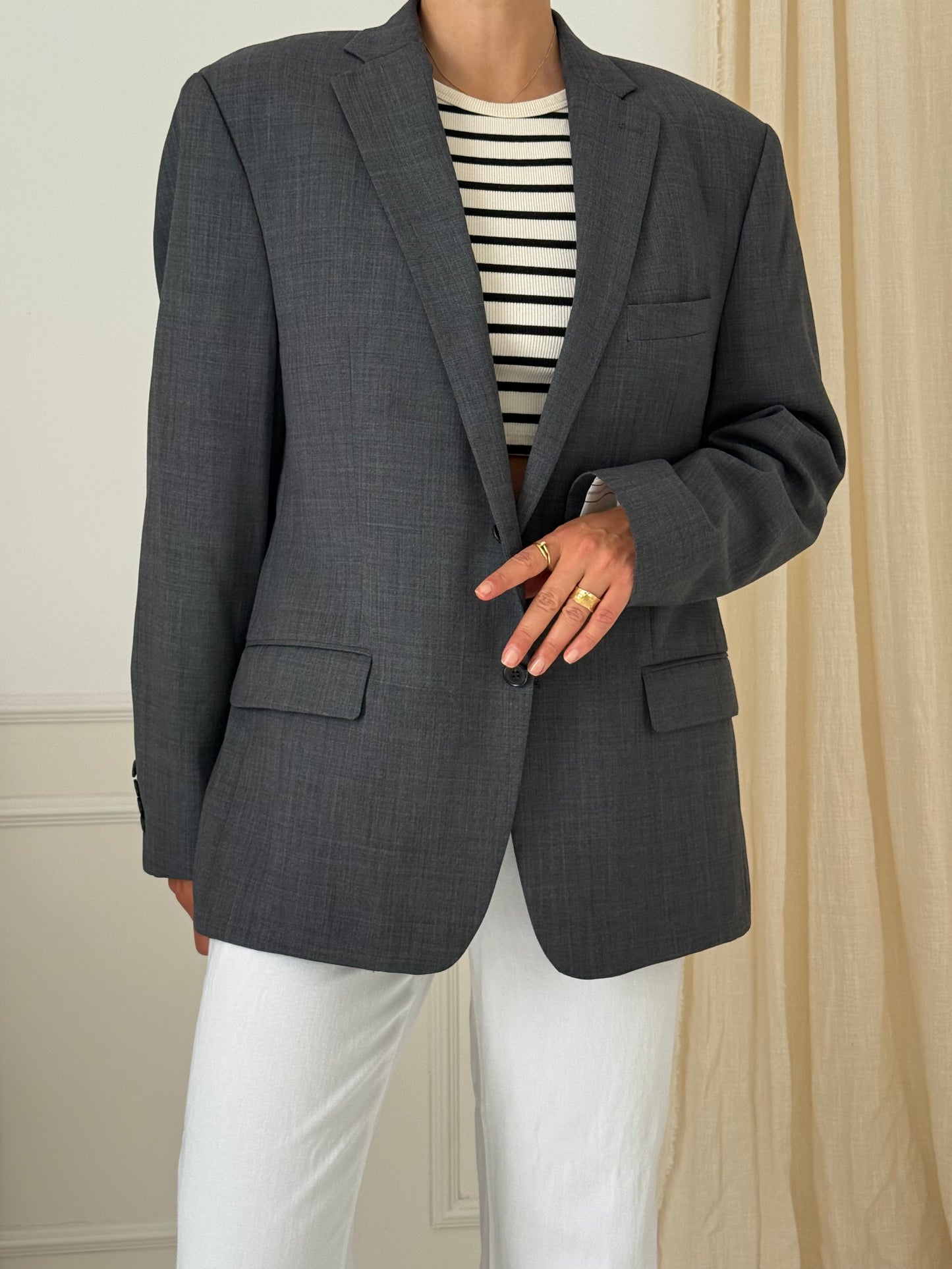 Ralph Lauren oversized grey blazer