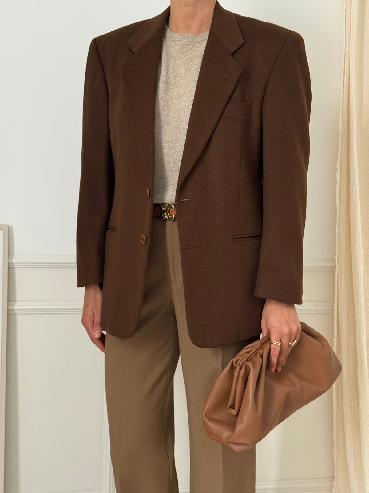 Vintage Brown Wool & Cashmere Blazer