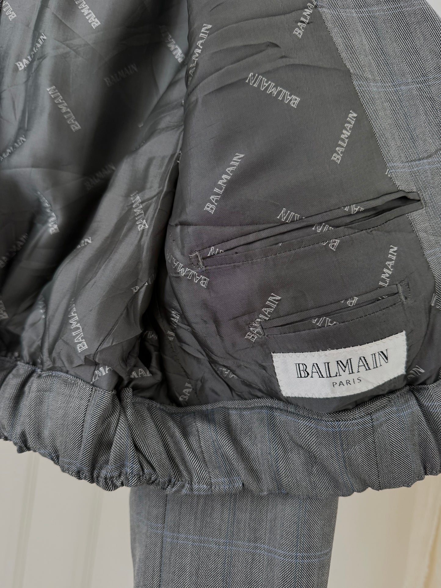 Vintage Balmain Reworked Cropped Blazer Bomber