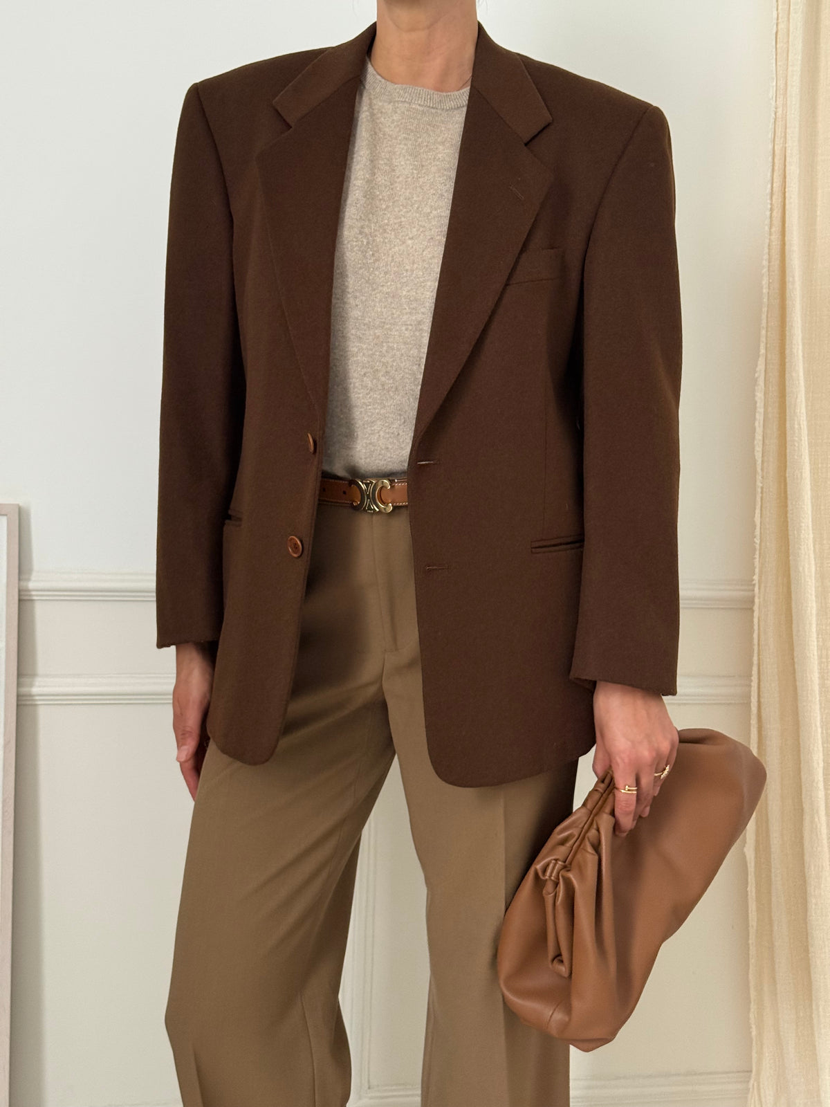 Vintage Brown Wool & Cashmere Blazer