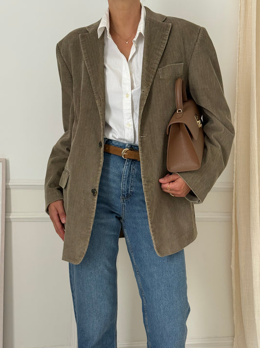 Vintage Corduroy Beige Blazer