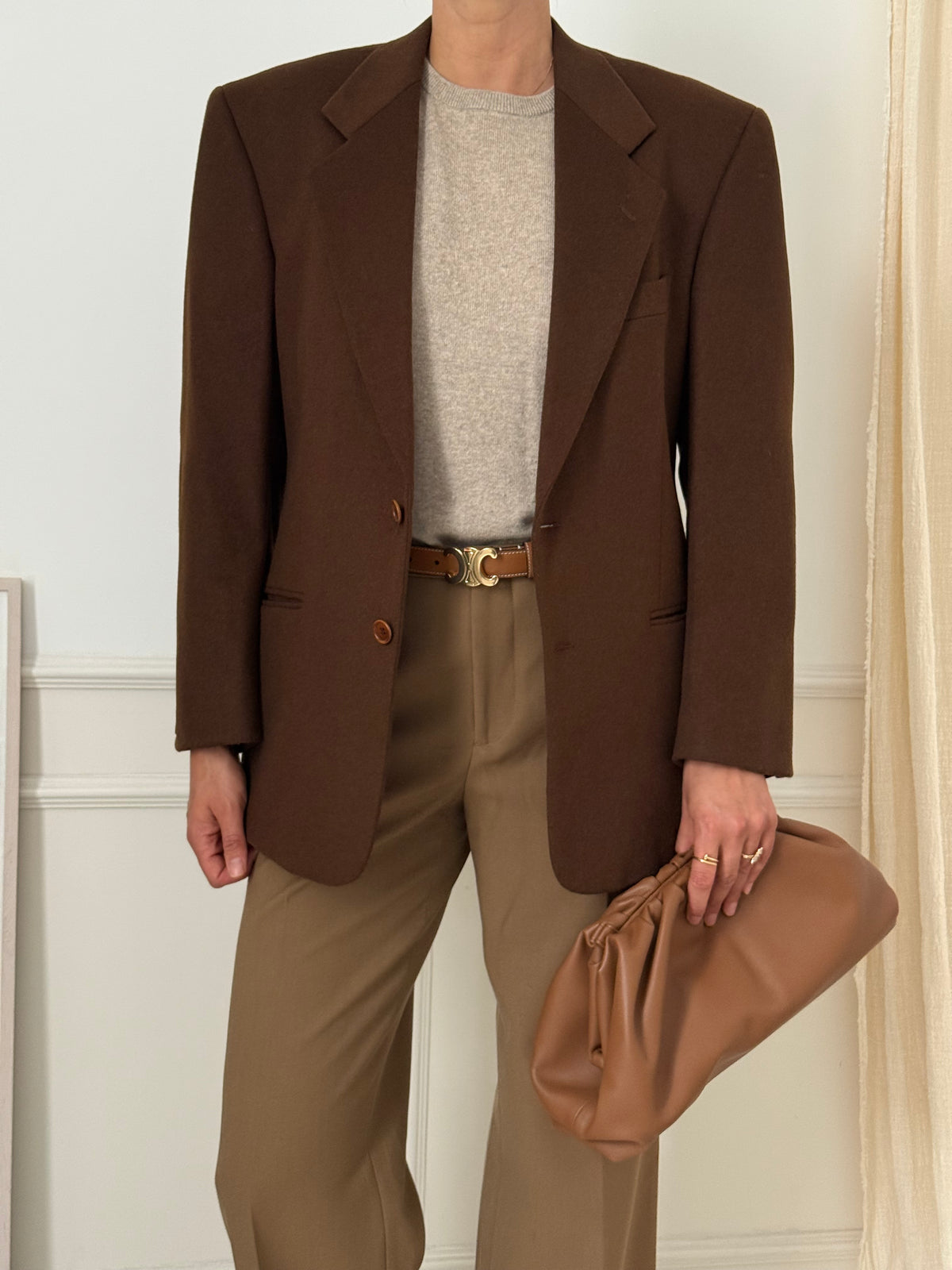 Vintage Brown Wool & Cashmere Blazer